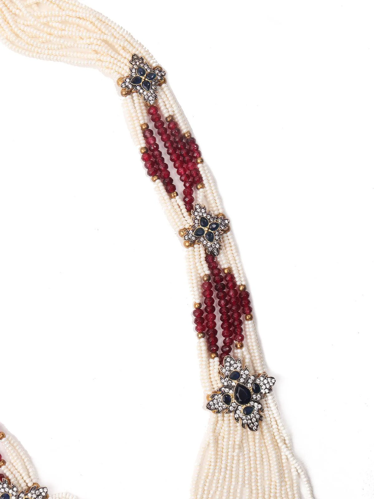Odette Women Elegant Maroon Long Necklace - Image 5