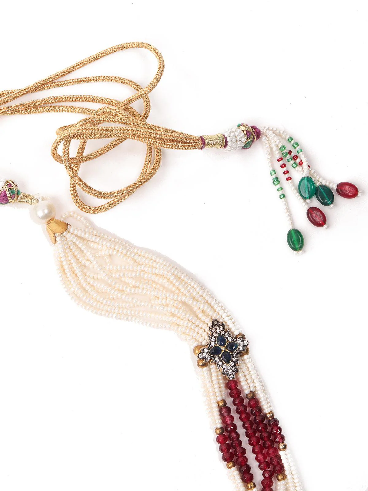 Odette Women Elegant Maroon Long Necklace - Image 6