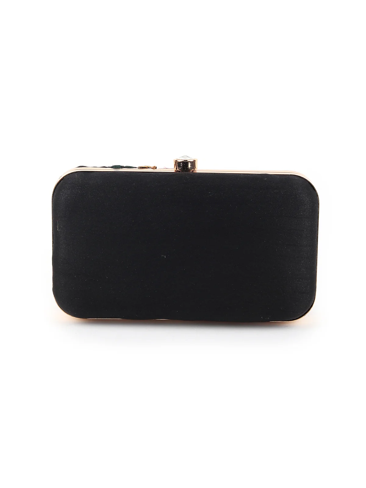 Odette Women Embroidered Rectangular Black Clutch - Image 6