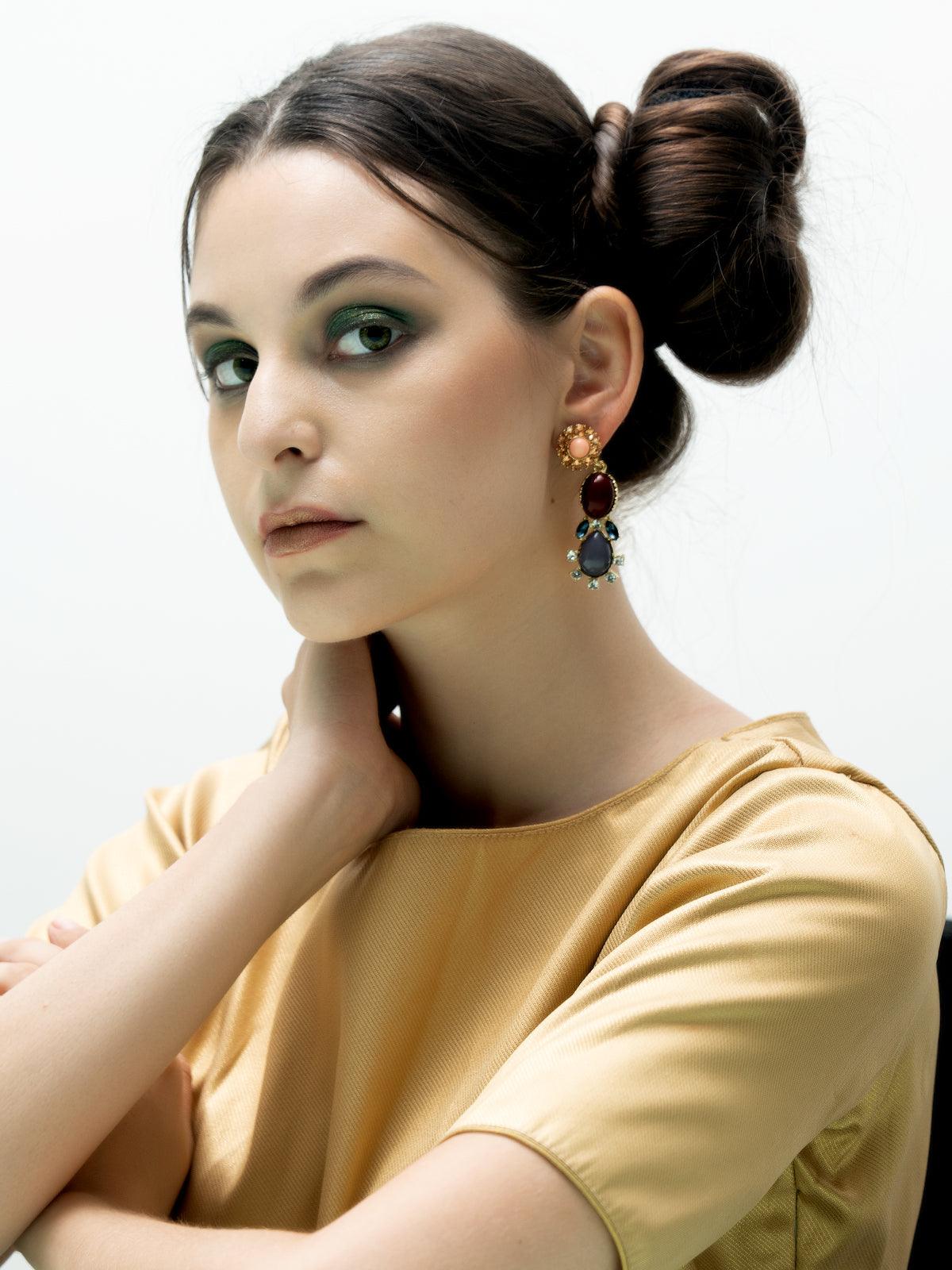 Odette Women Flower Vine Dangle Earrings