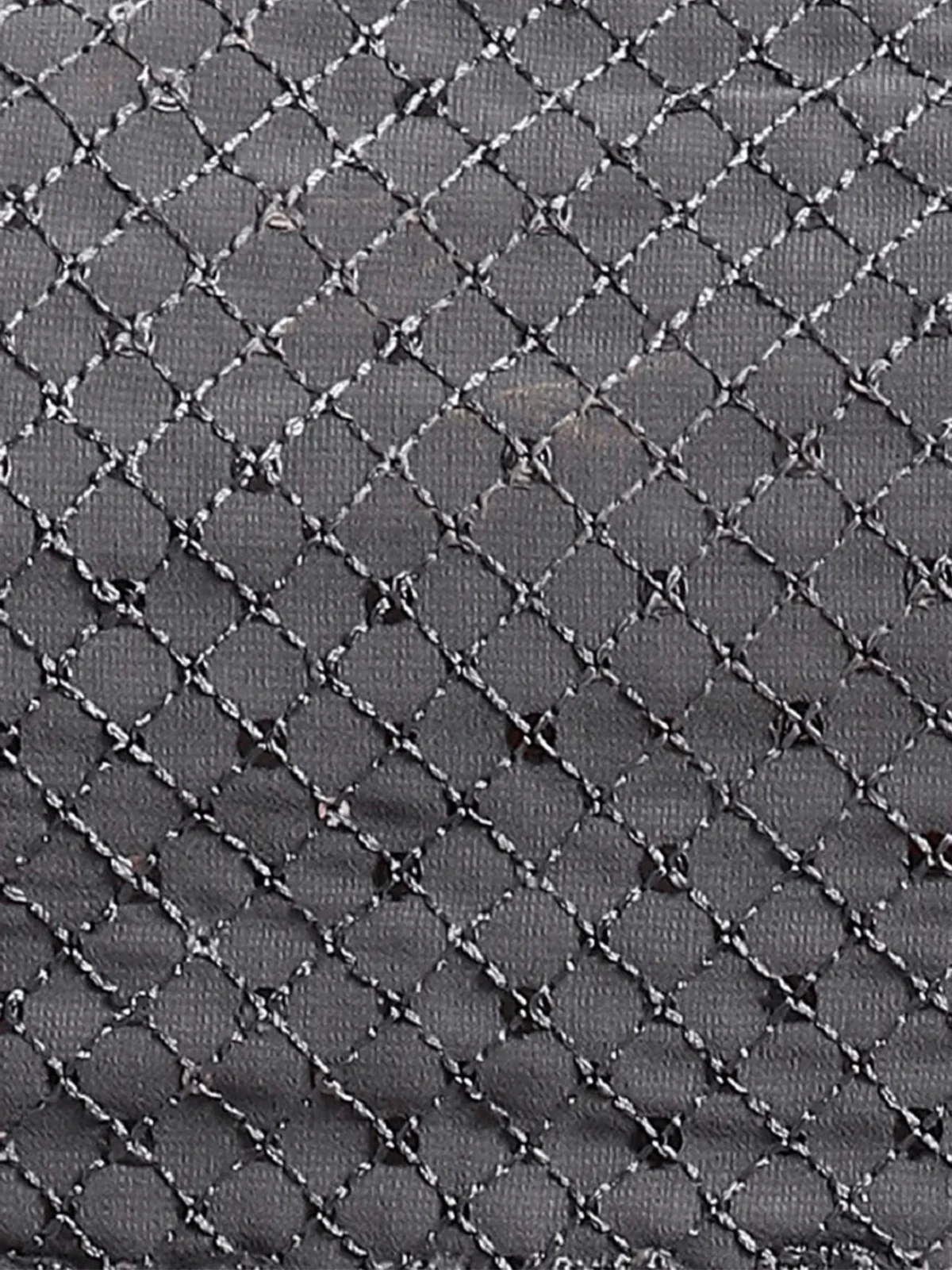 Odette Women Grey Georgette Designer Sequins Saree With Unstitched Blouse - Image 6