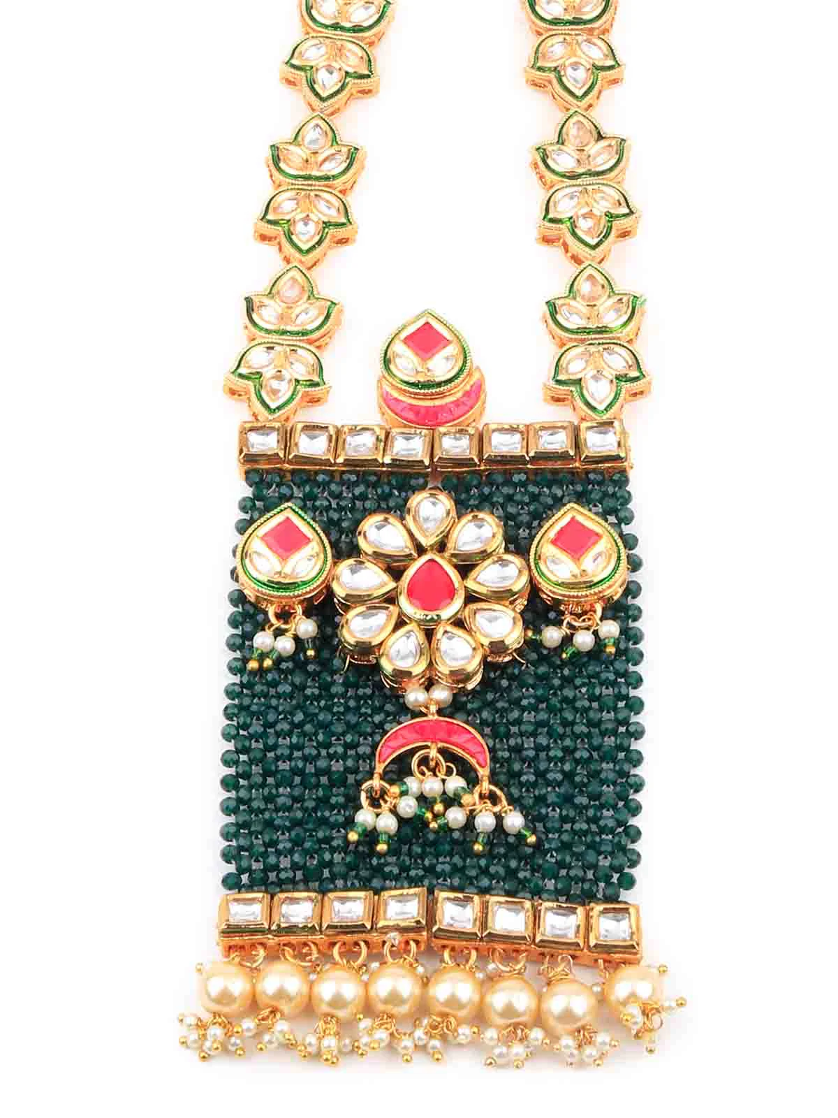 Odette Women Green Pearl Necklace Set - Image 3