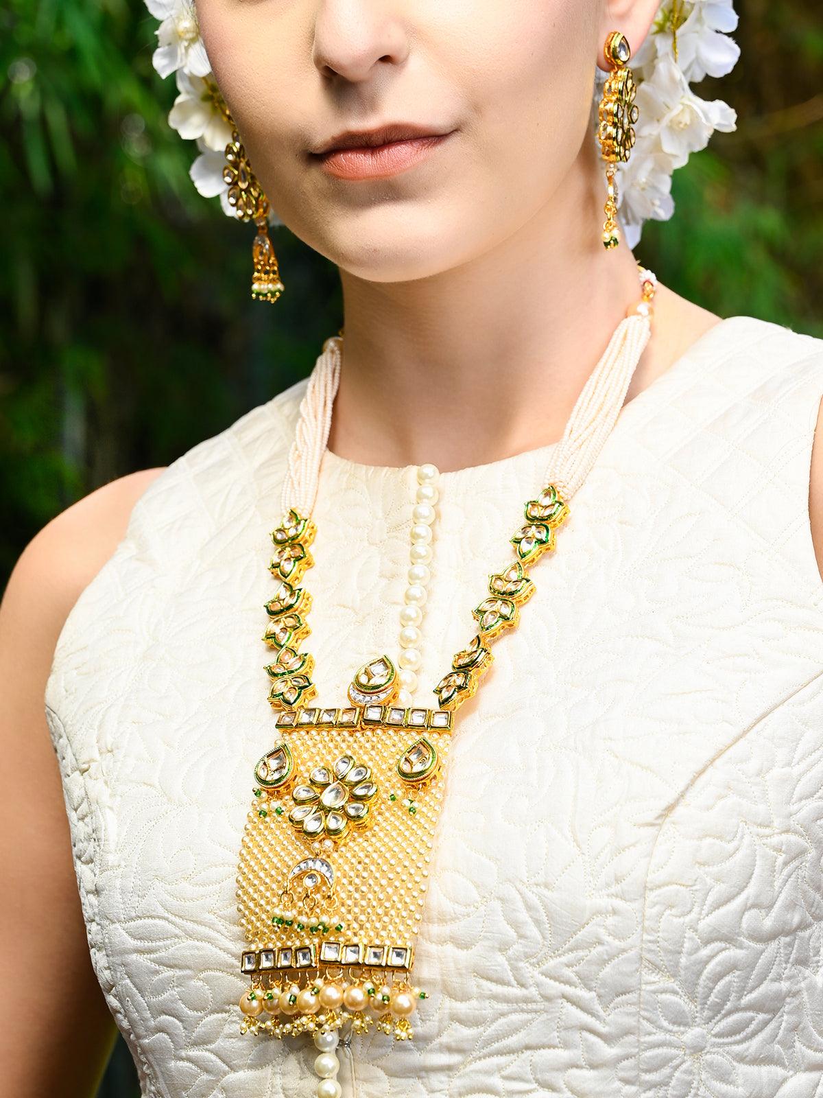 Odette Women Gold Tone-Pearl Queen Necklace Set! - Image 2