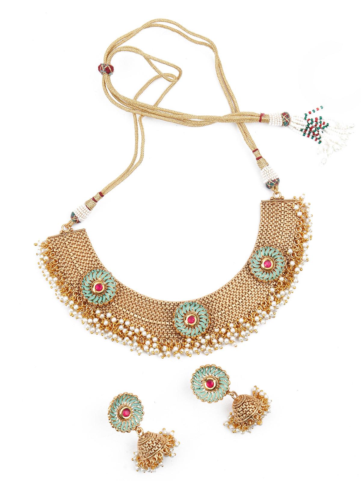 Odette Women Gold Tone U-Shape Elegant Necklace - Image 3