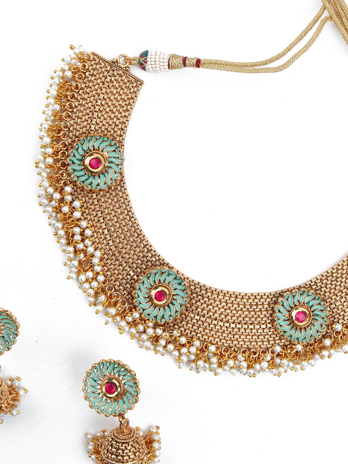 Odette Women Gold Tone U-Shape Elegant Necklace - Image 5