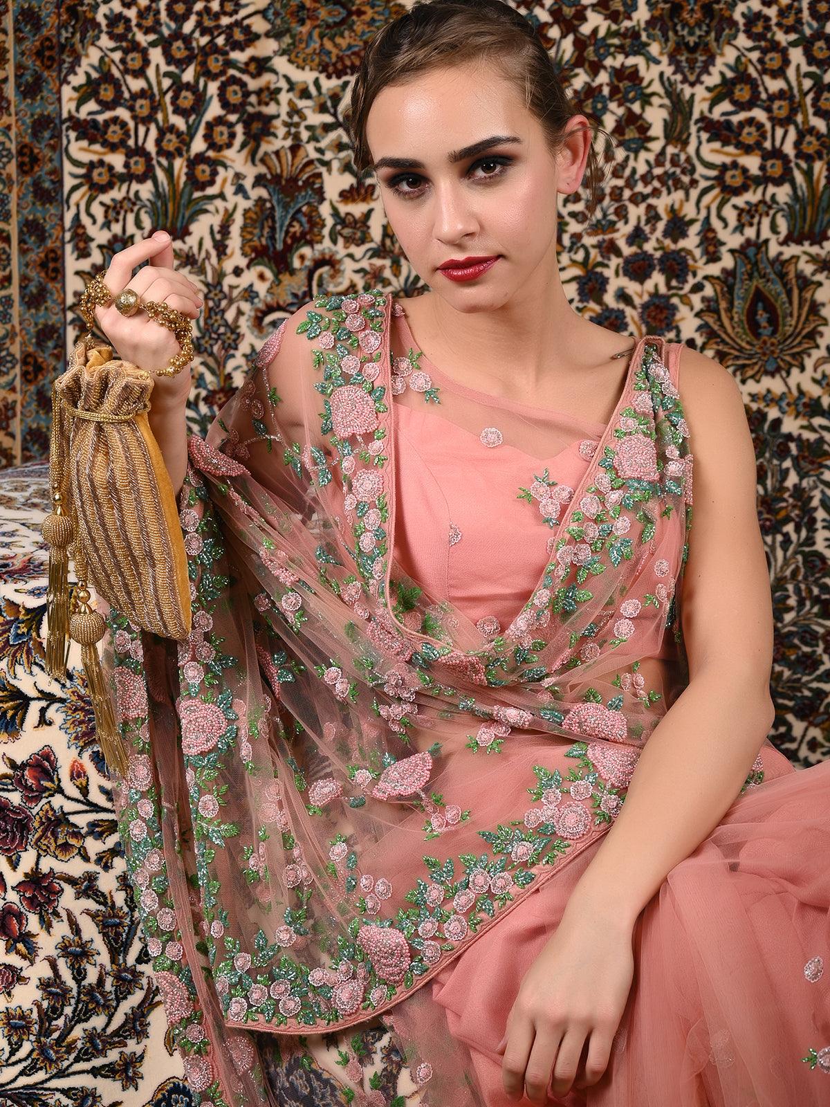 Odette Women Golden Beaded Potli - Image 2