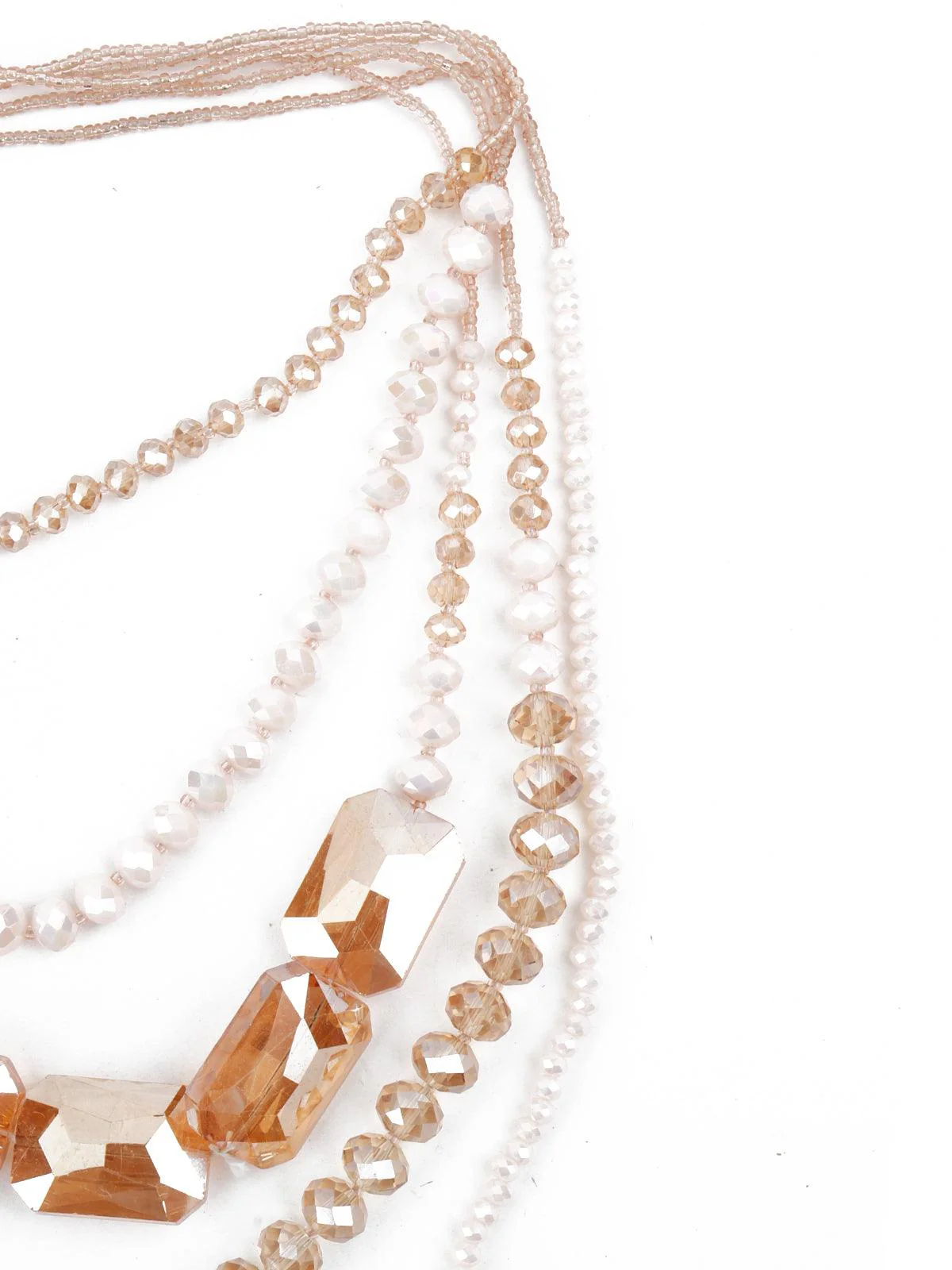 Odette Women Golden Rhine Stone Layered Cute Necklace - Image 5