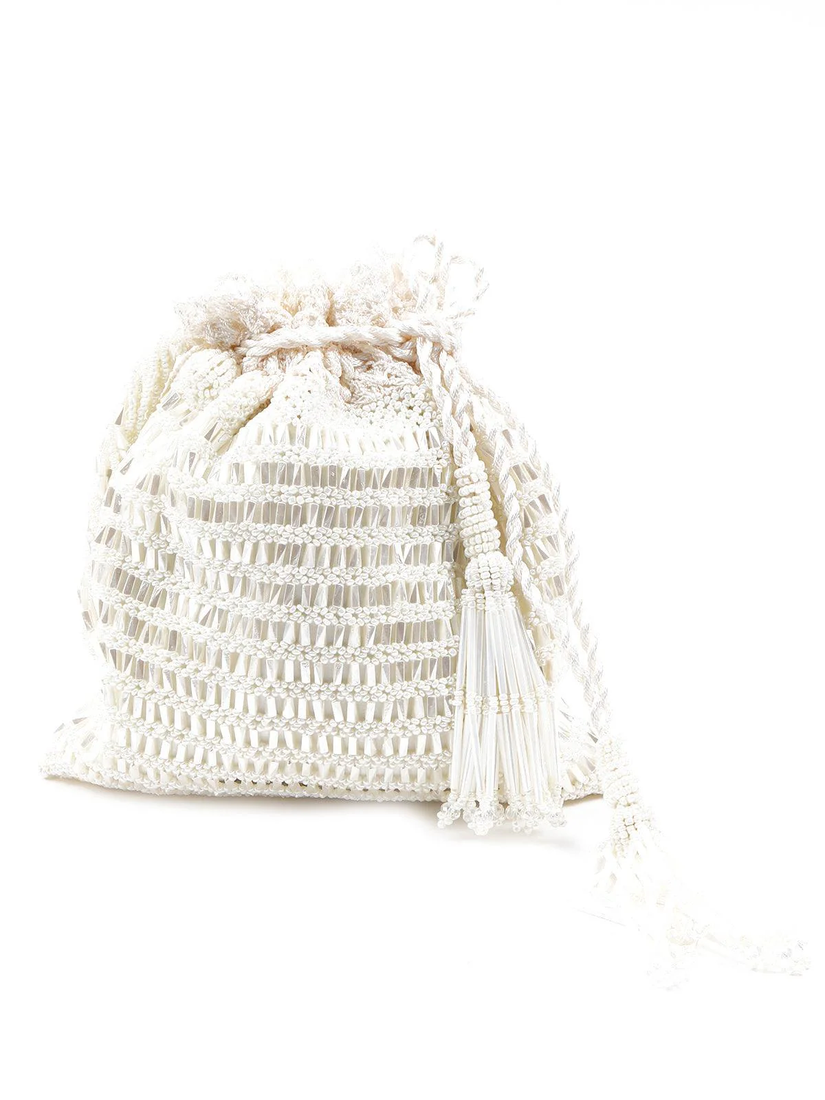 Odette Women Good-Looking Off-White Potli - Image 4