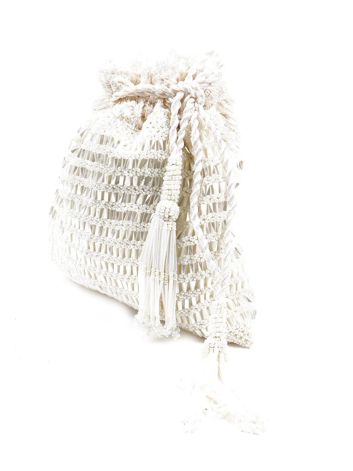 Odette Women Good-Looking Off-White Potli - Image 5