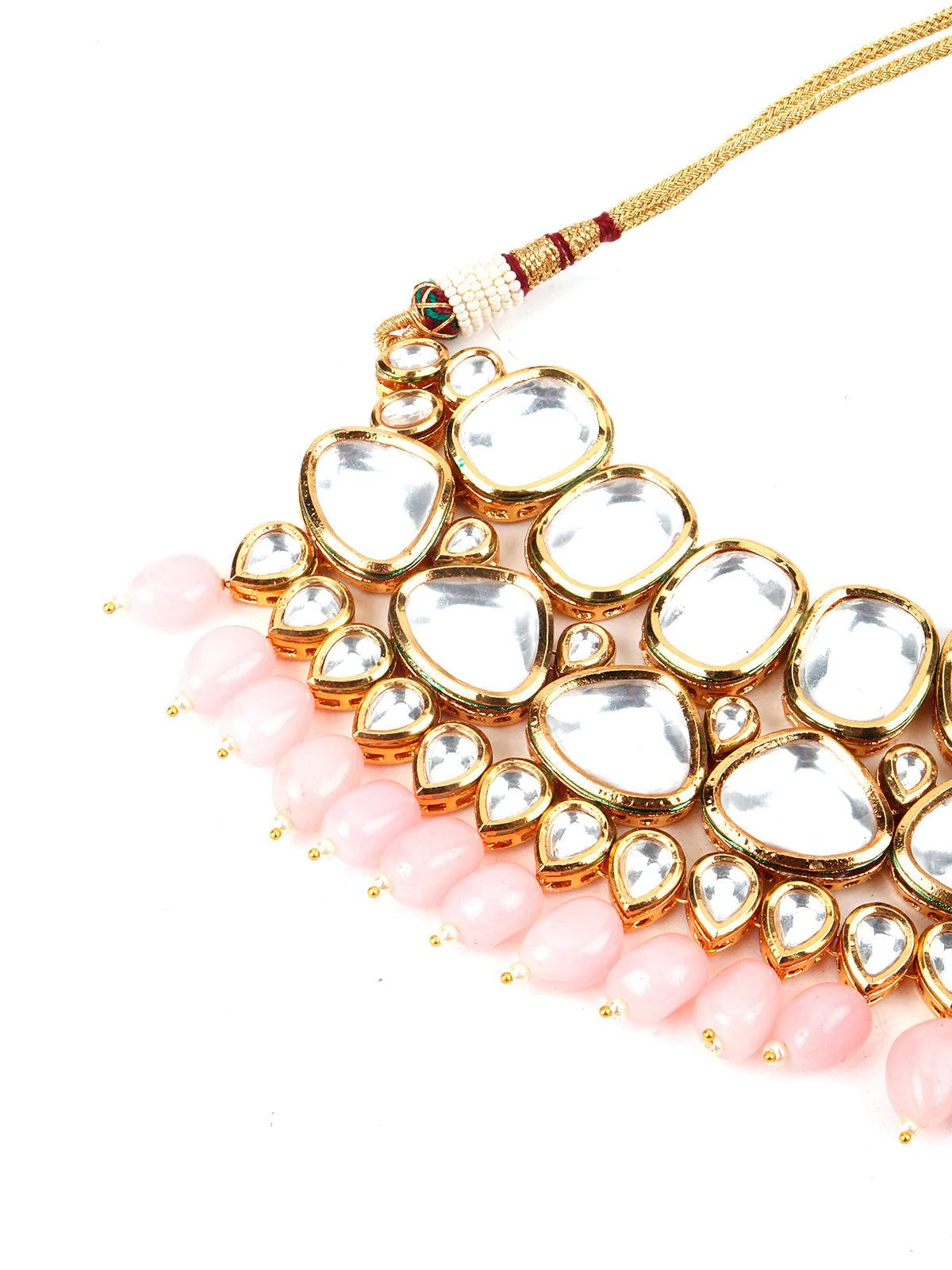 Odette Women Grand Pink Mani & Kundan Necklace Set! - Image 4