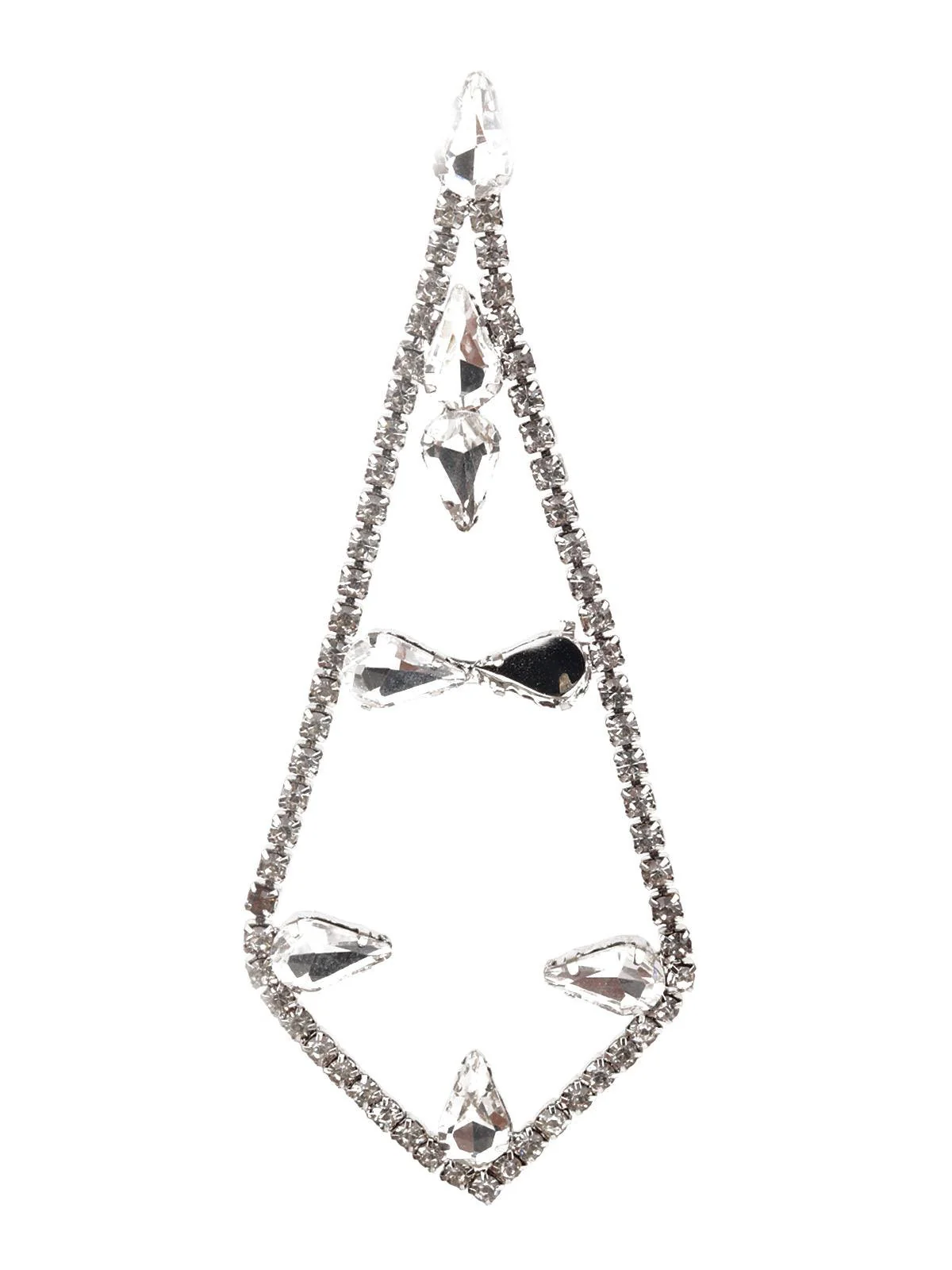 Odette Women White Stone Dangler Earring - Image 2