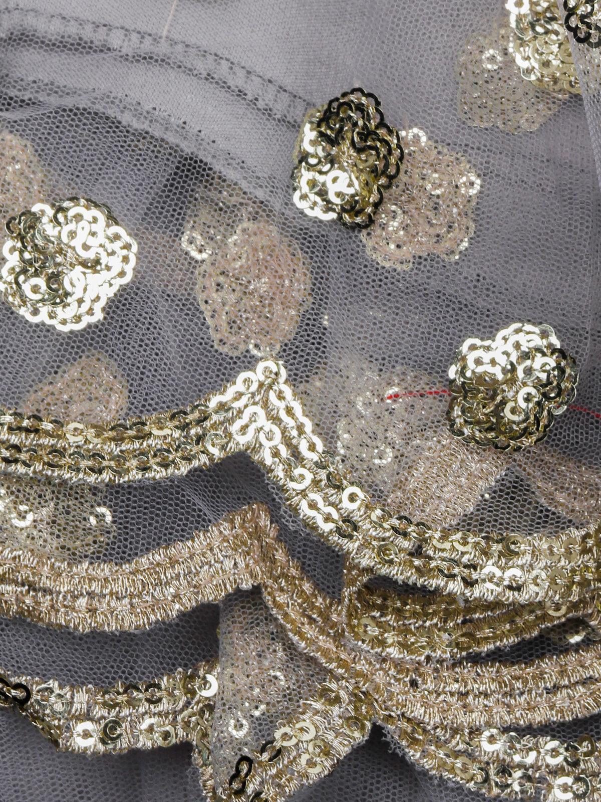 Odette Women Grey Designer Semi Stitched Lehenga With  Unstitched Blouse - Image 6