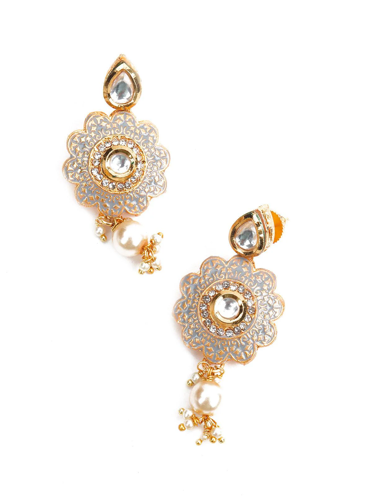 Odette Women Grey Onyx Gold Tone Grey Tinted Necklace Set - Image 5