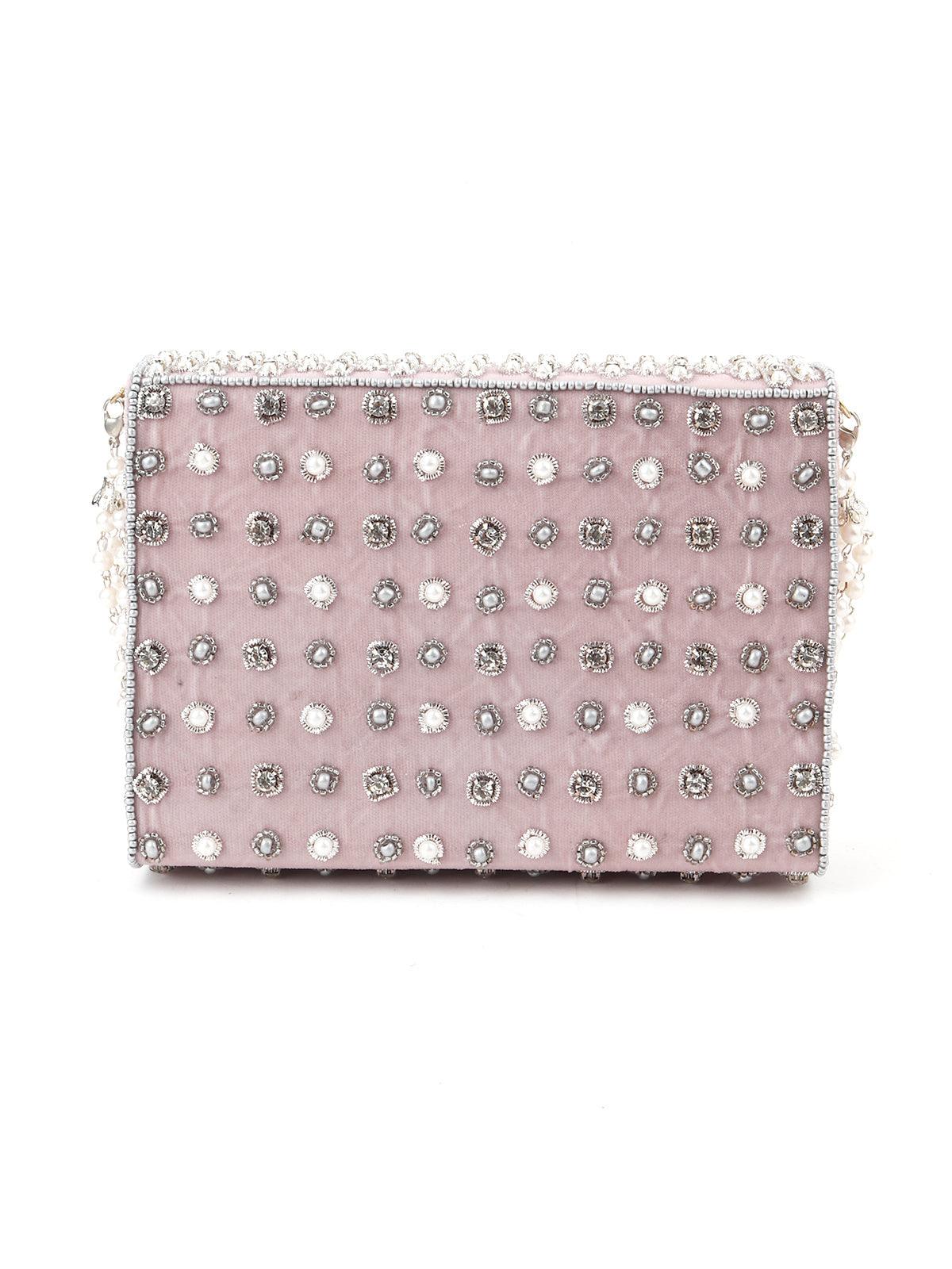Odette Women Lavender Embellished Box Clutch - Image 5