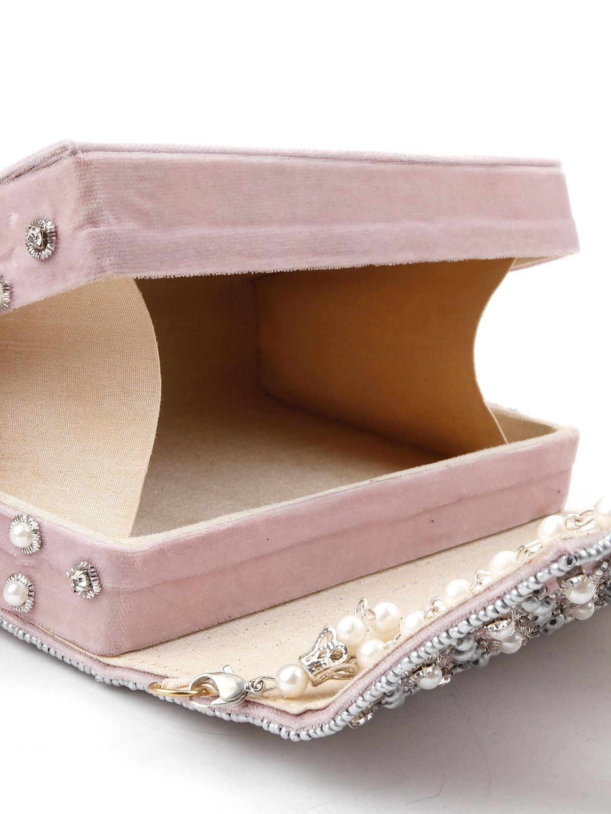 Odette Women Lavender Embellished Box Clutch - Image 6