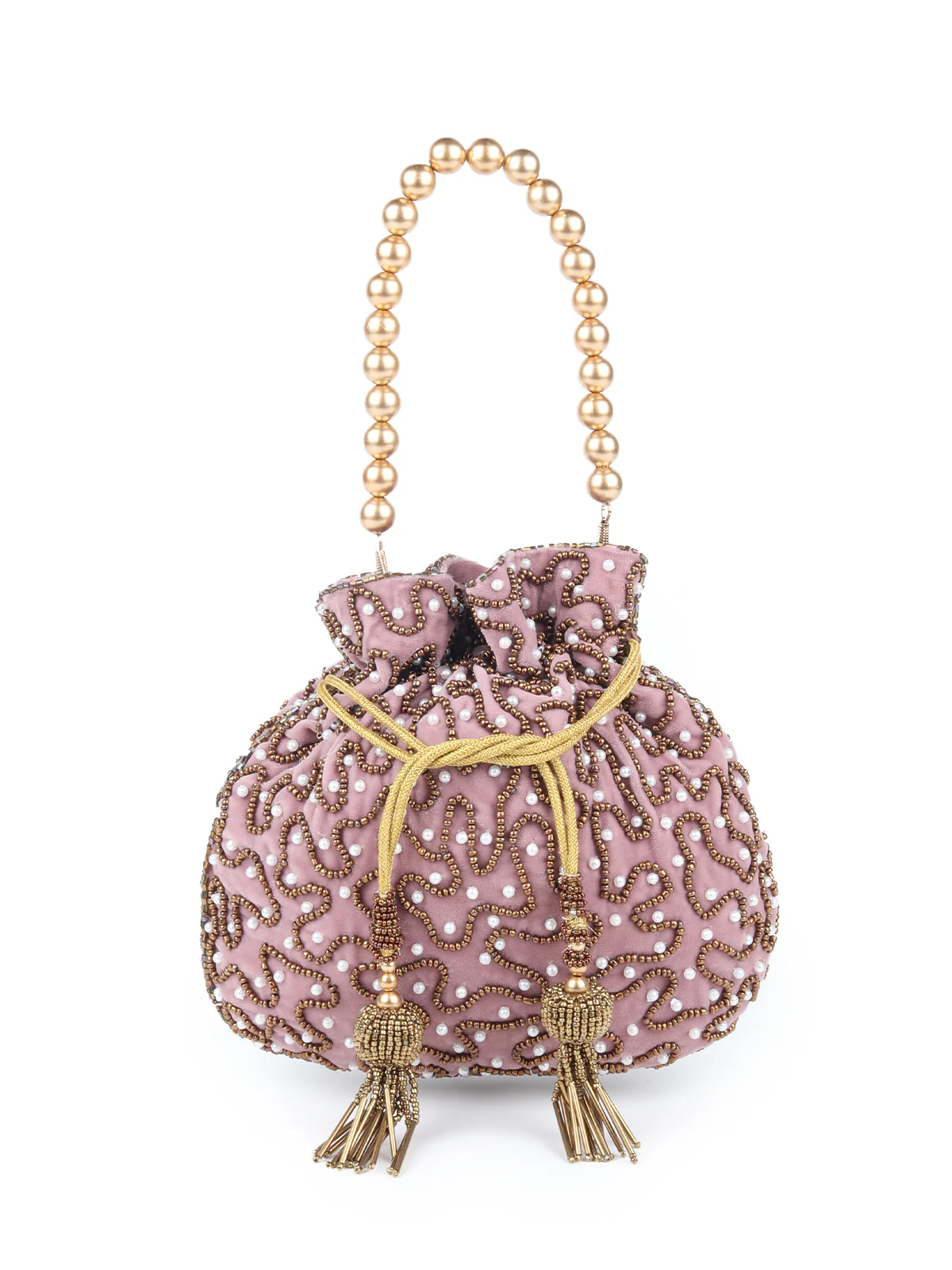 Odette Women Lavender Embellished Potli Handbag! - Image 5