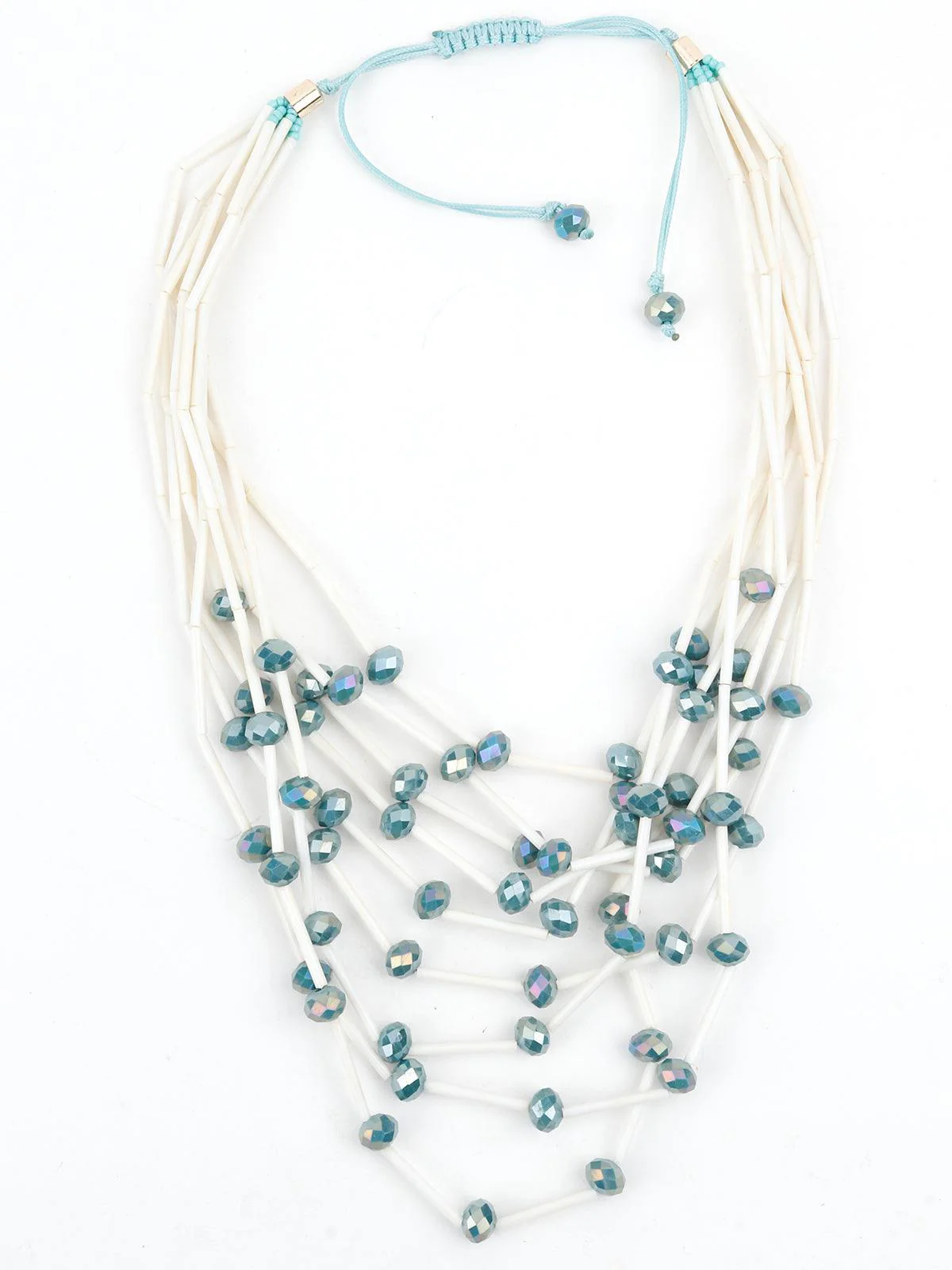 Odette Women Layered Off-White Beach Necklace - Image 3