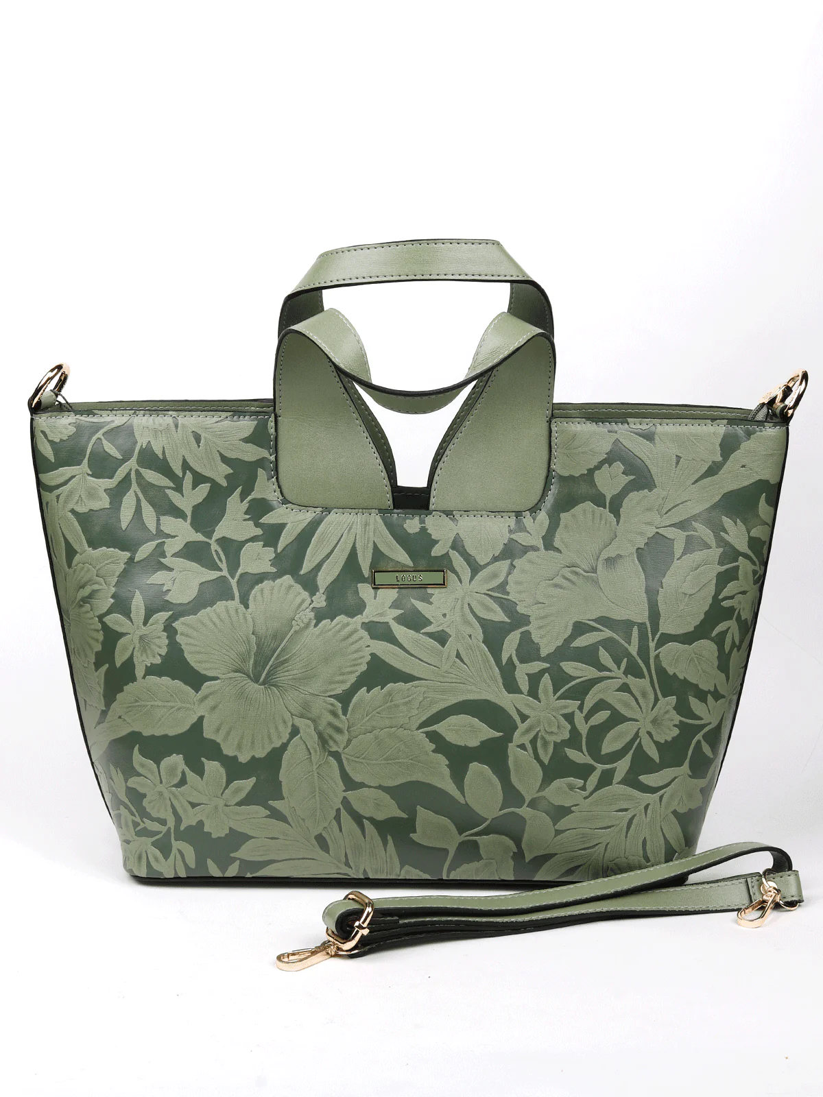 Odette Women Leaf Green Self-Design Shoulder Bag! - Image 3