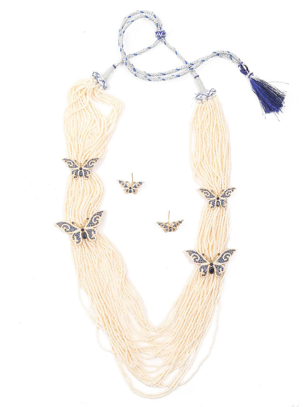 Odette Women Long Divine Pearl Necklace Set - Image 3