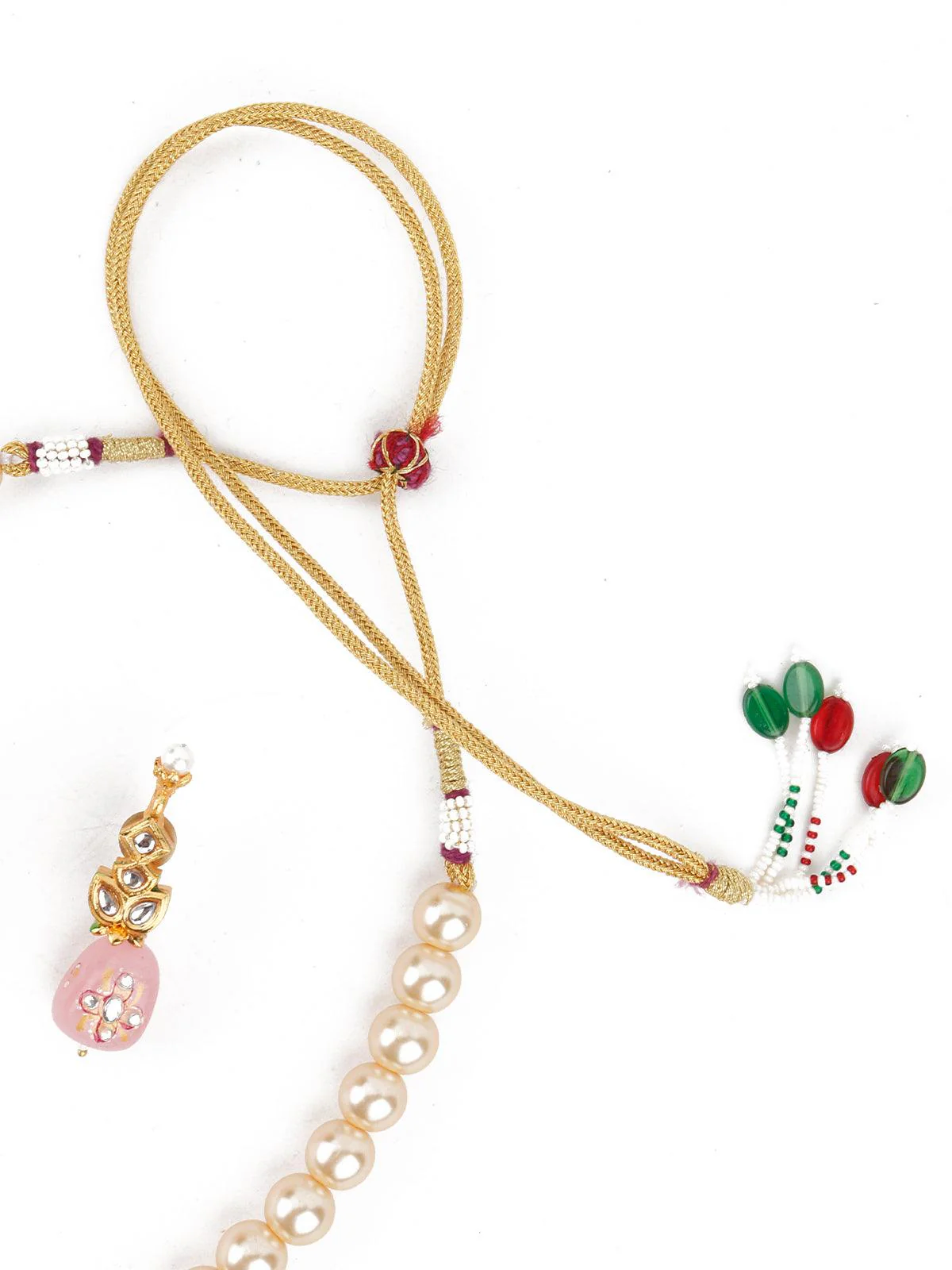 Odette Women Lustrous Pearl Multi-Coloured Onyx Necklace Set! - Image 4