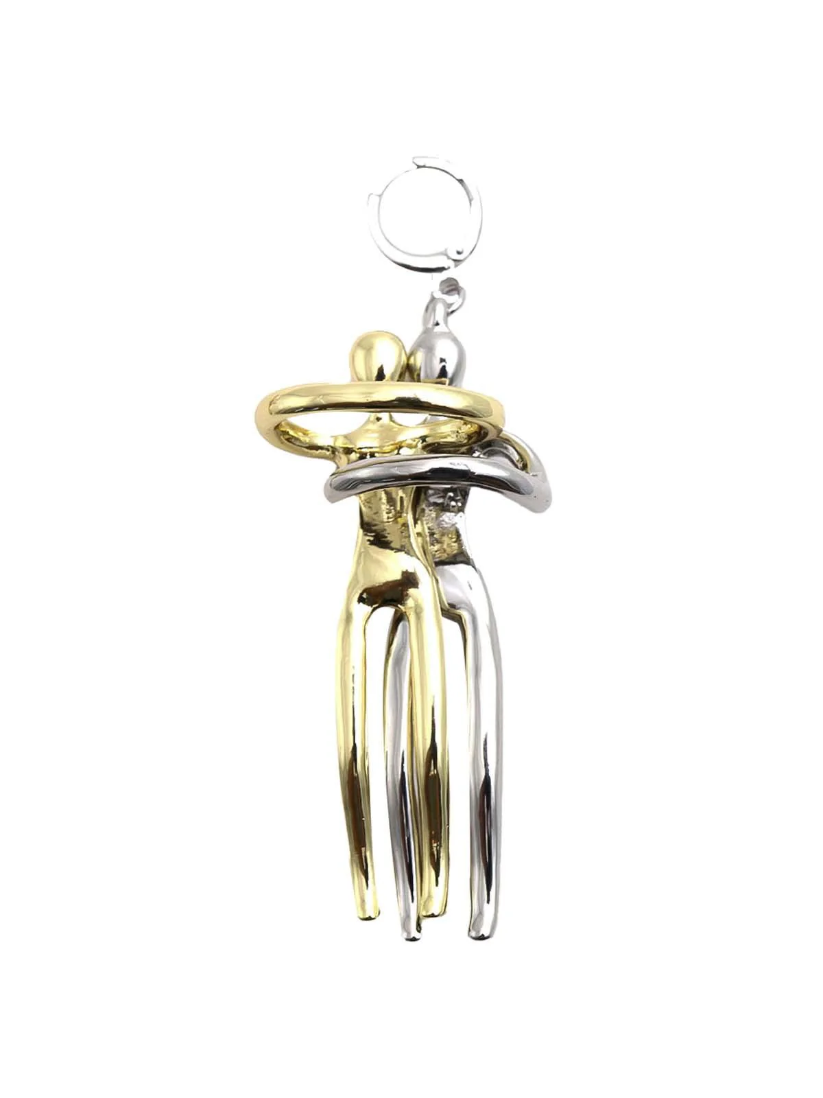 Odette Women Man-Woman Dancing Silver-Gold Tone Earrings - Image 4