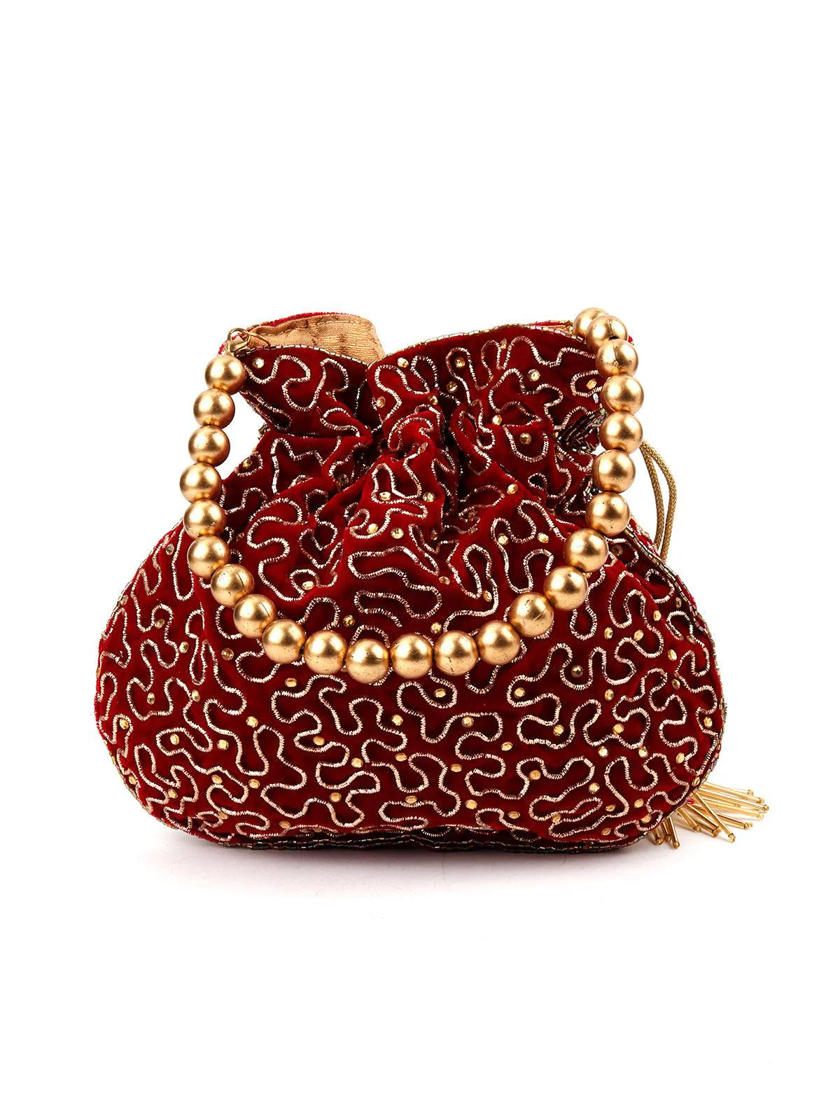 Odette Women Maroon Yellow Alluring Potli - Image 5