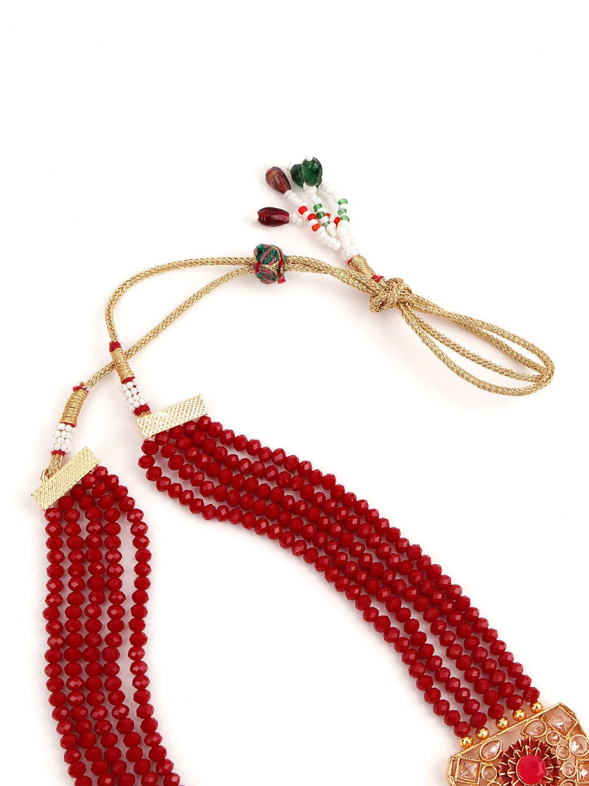 Odette Women Multistring Red Mani Necklace Set - Image 4