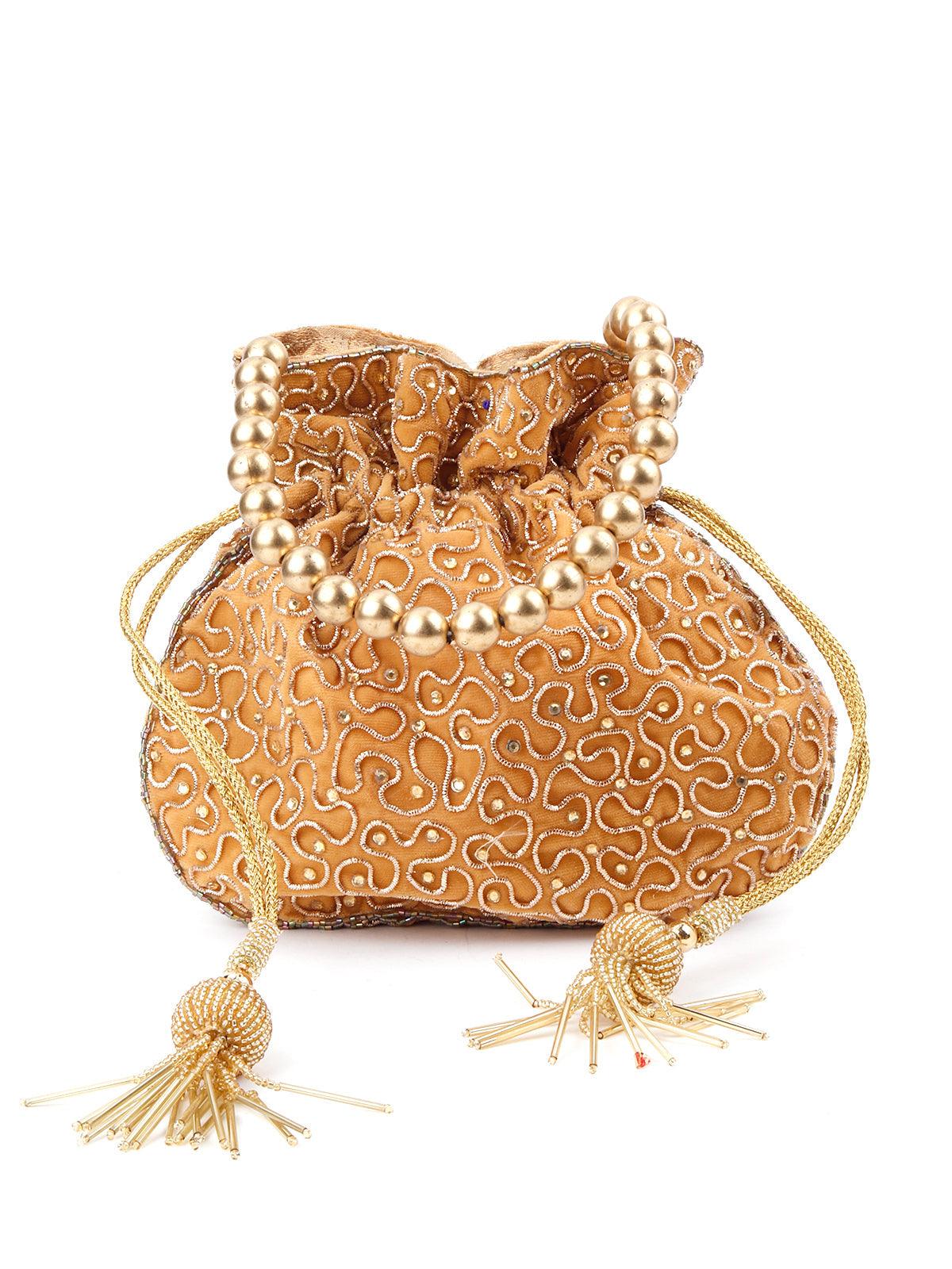 Odette Women Mustard Yellow Alluring Potli - Image 5