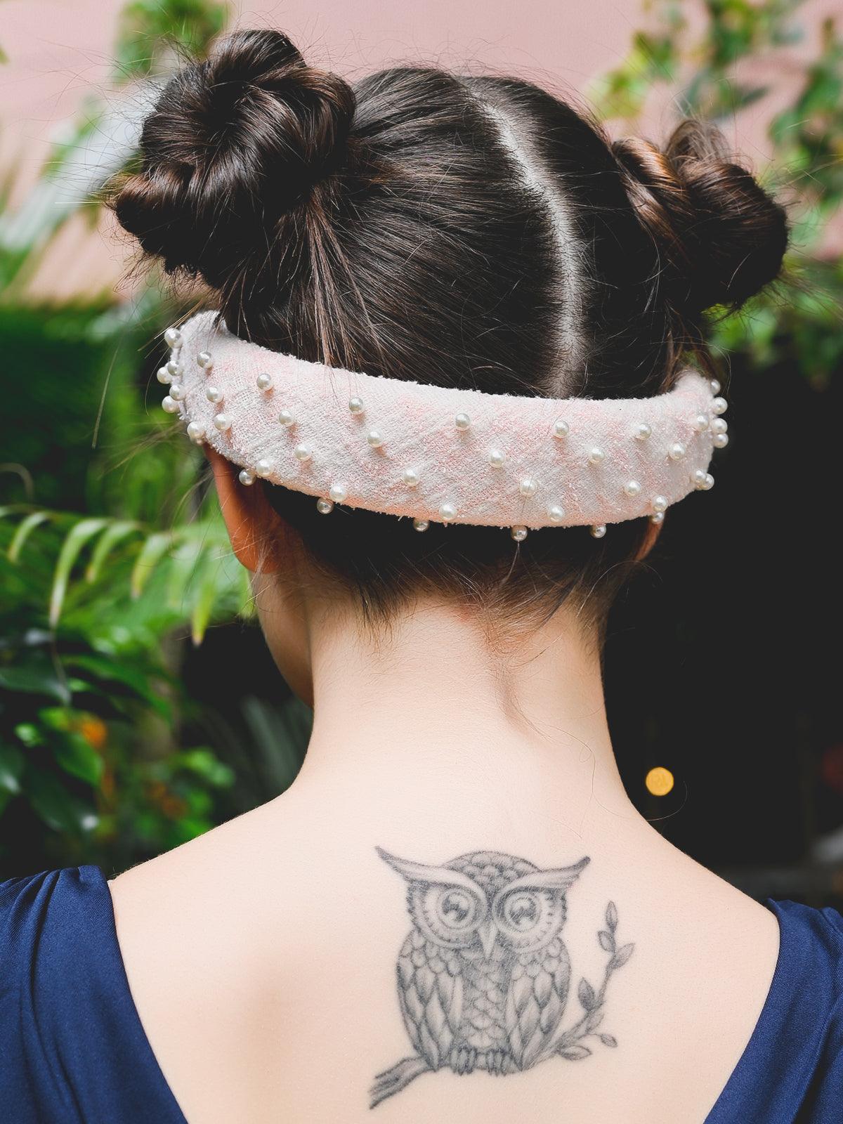 Odette Women Netted White And Pink Hair Band! - Image 2