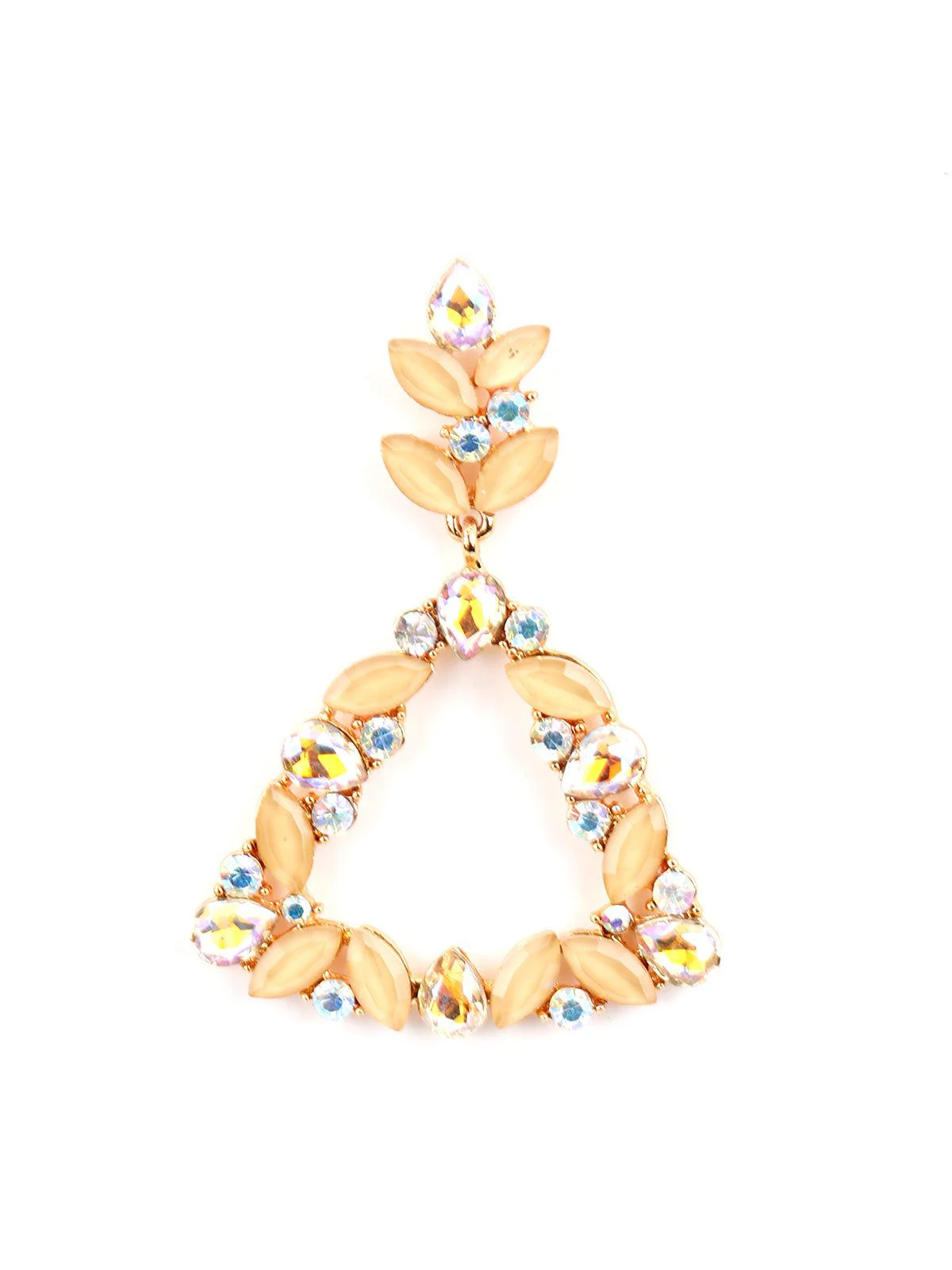 Odette Women Oval Shape Glittery Yellow Glittery Dangle Earrings - Image 5