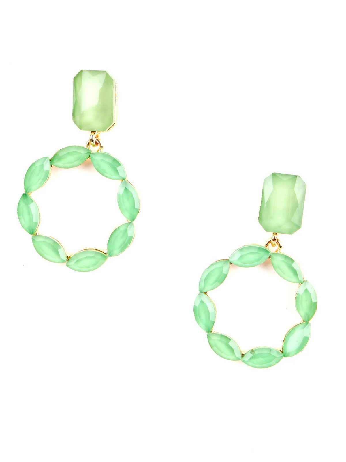 Odette Women Parrot Green Minimal Cute Dangle Earrings - Image 3