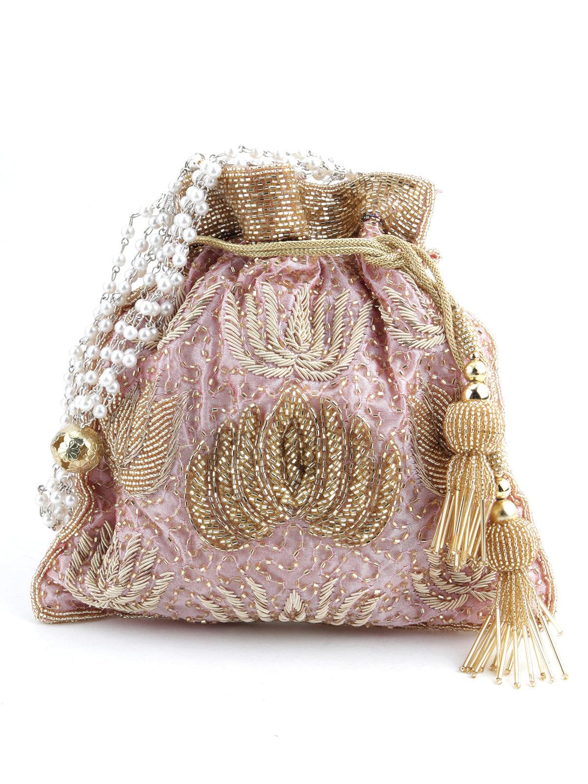 Odette Women Pink Bright Potli Bag - Image 3