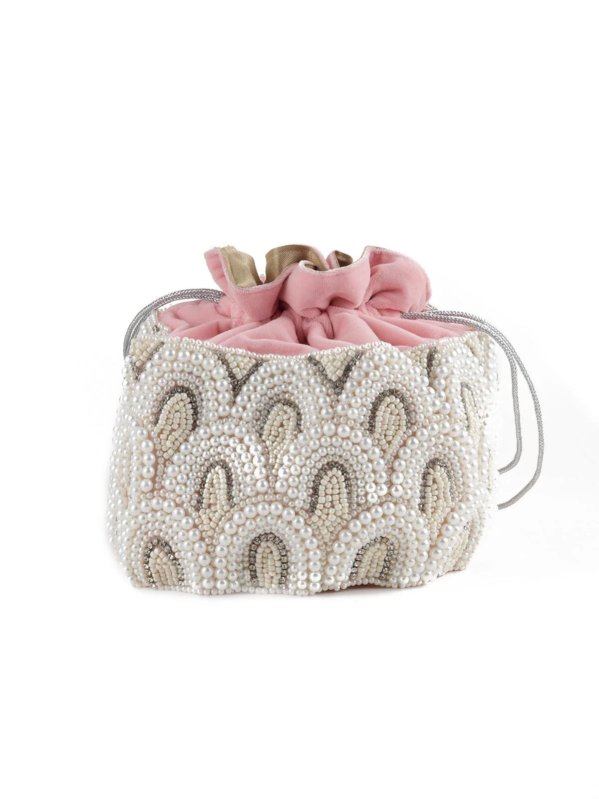 Odette Women Pink Embellished Potli - Image 5
