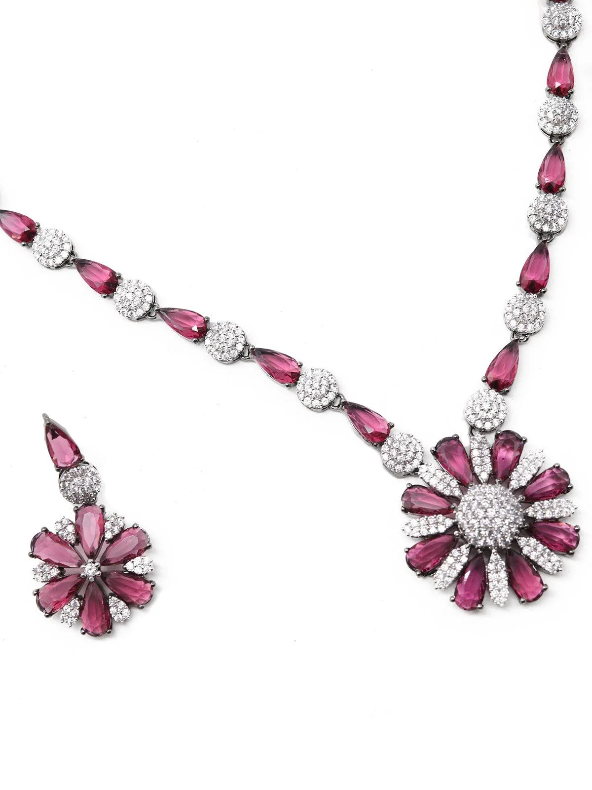 Odette Women Pink Princess Feel Necklace Set - Image 6