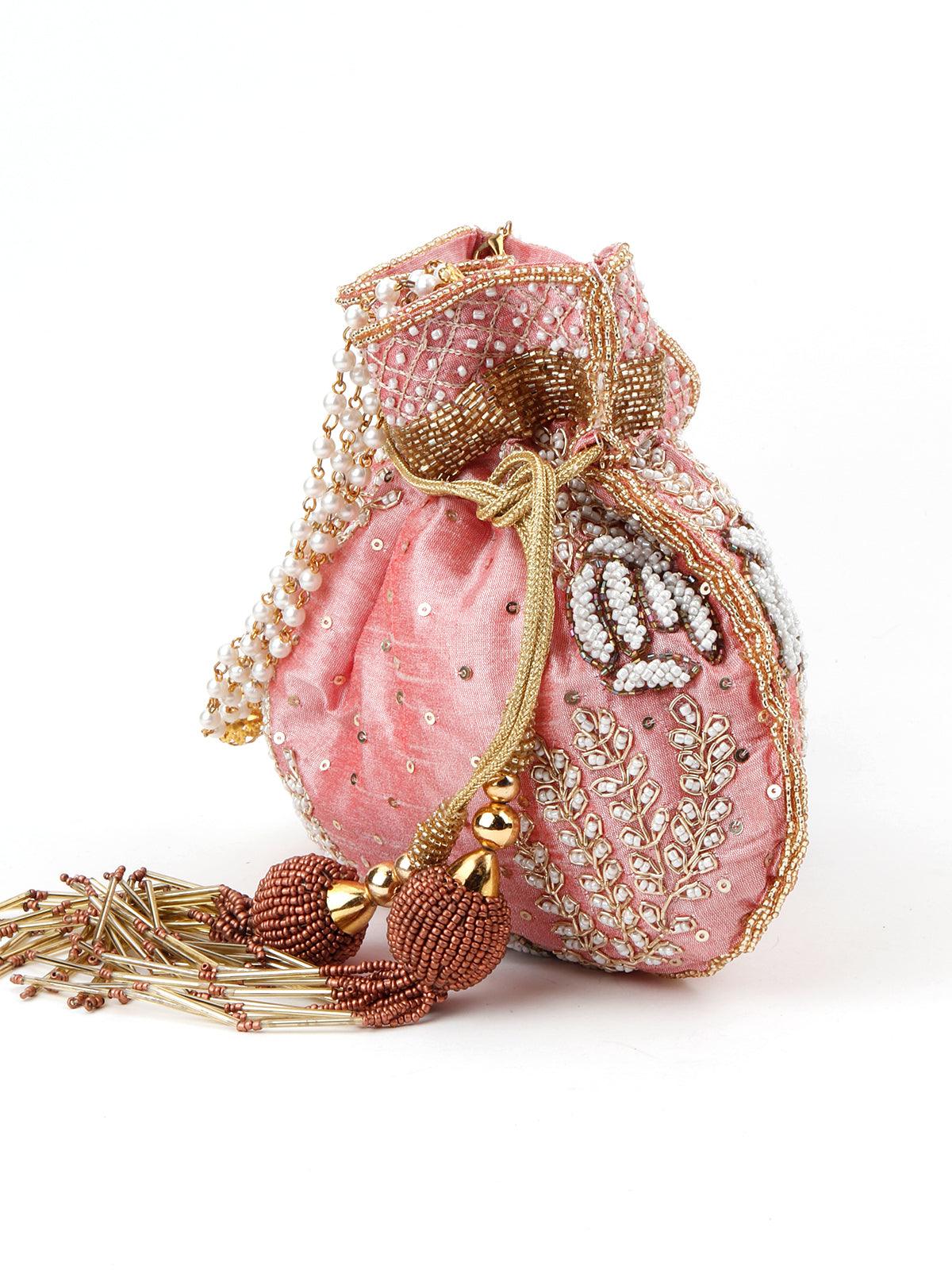 Odette Women Pink Soothing Pretty Decorative Potli - Image 3