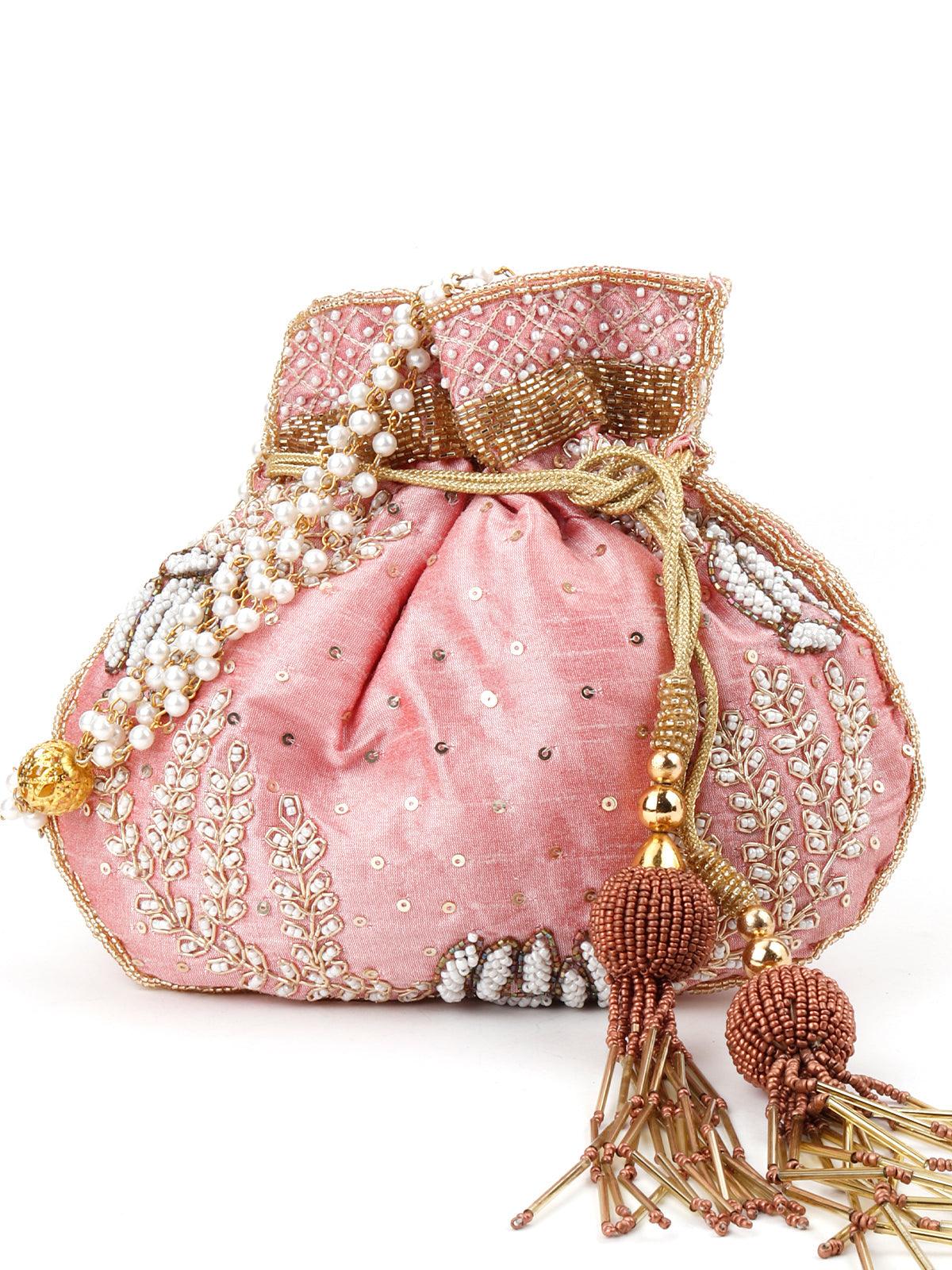 Odette Women Pink Soothing Pretty Decorative Potli - Image 4