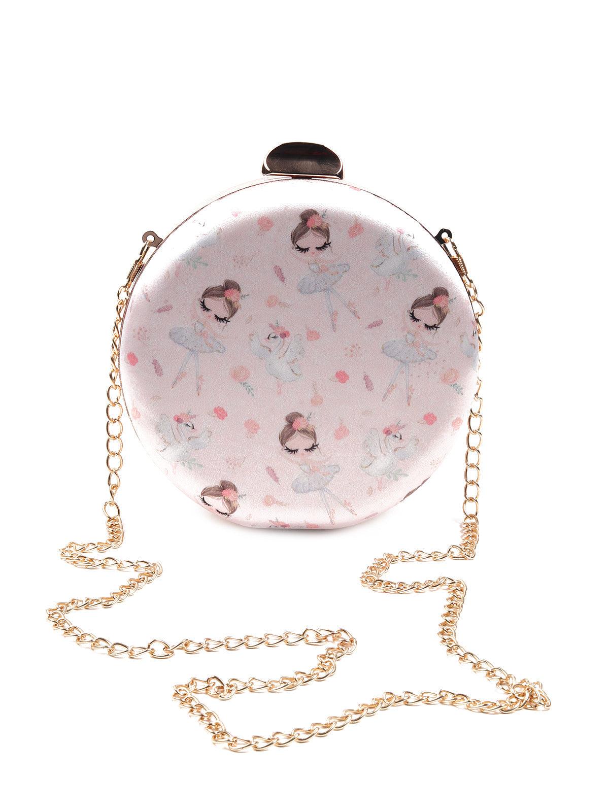 Odette Women Powder Pink Round Clutch - Image 3