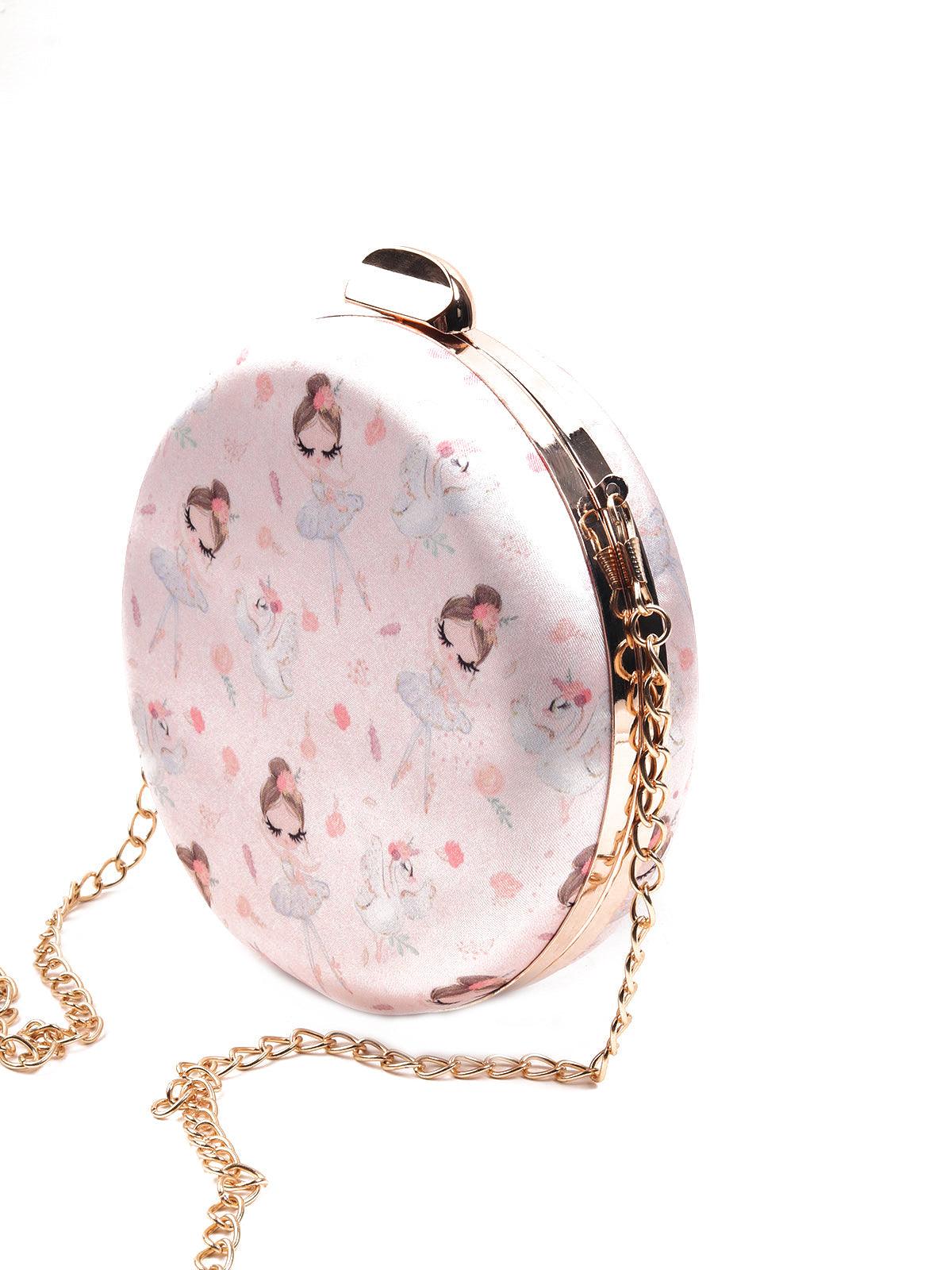 Odette Women Powder Pink Round Clutch - Image 4