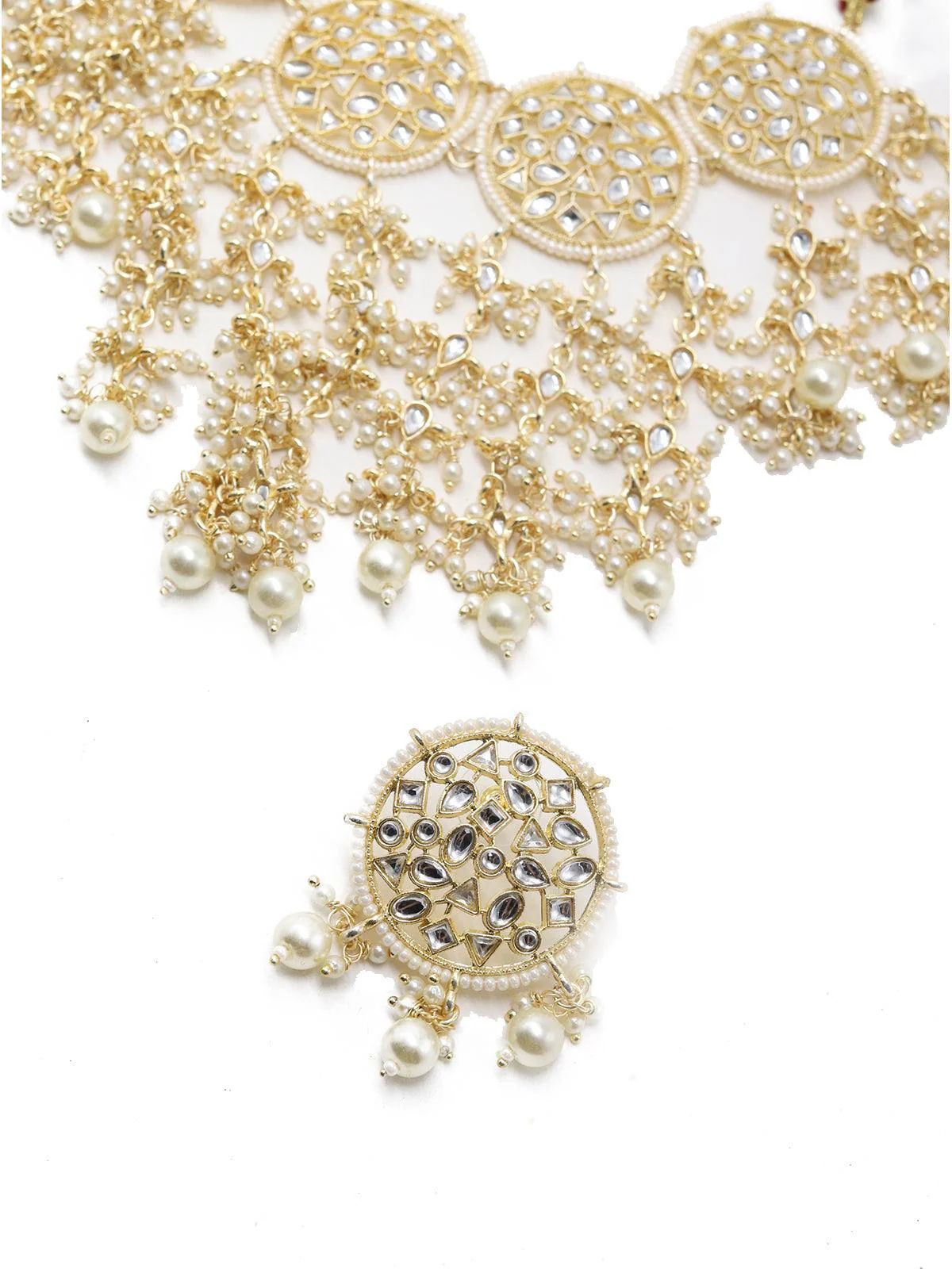 Odette Women Pretty Gold Tone Choker Set! - Image 5