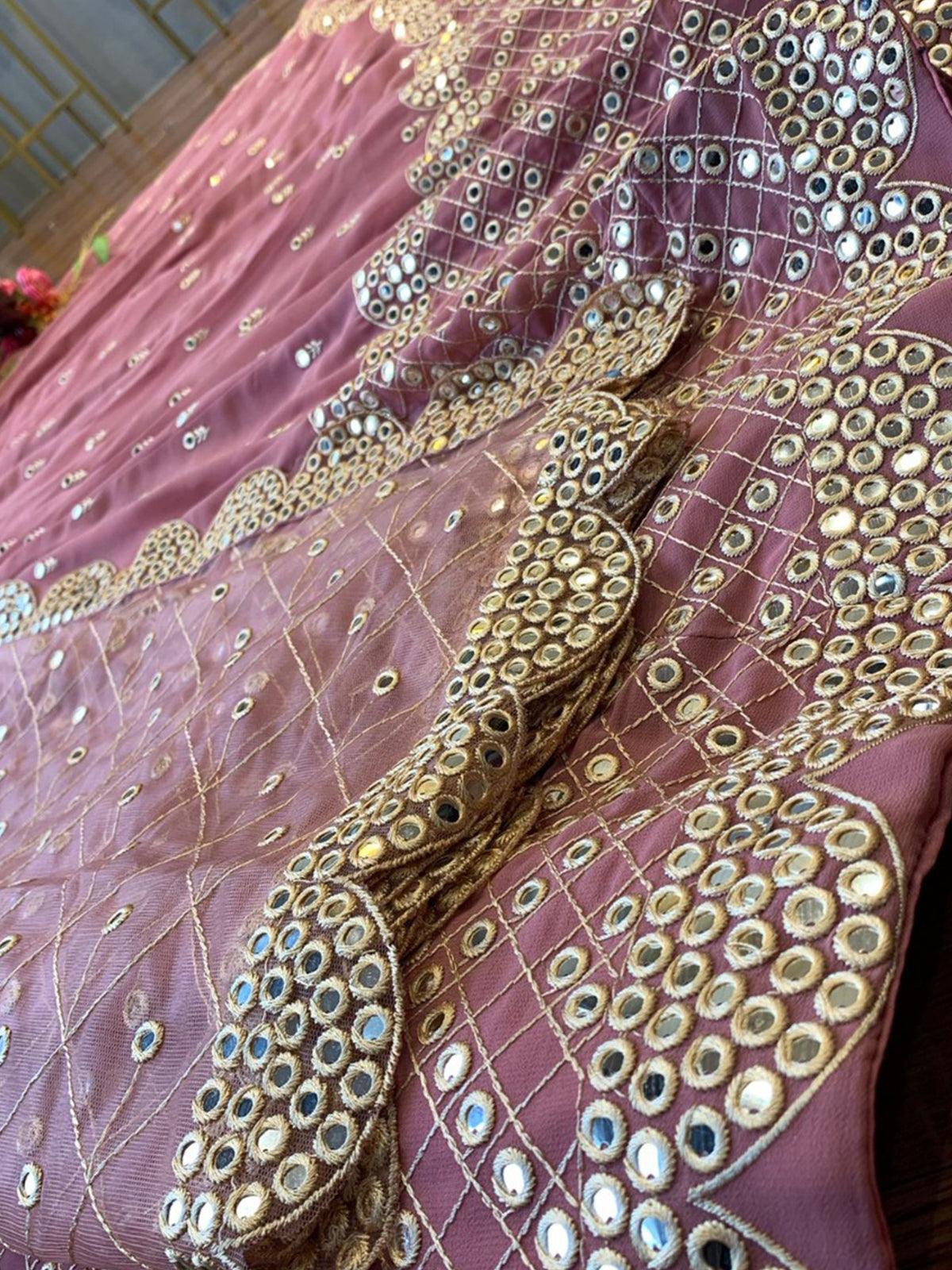 Odette Women Purple Designer Semi Stitched Lehenga With  Unstitched Blouse - Image 6