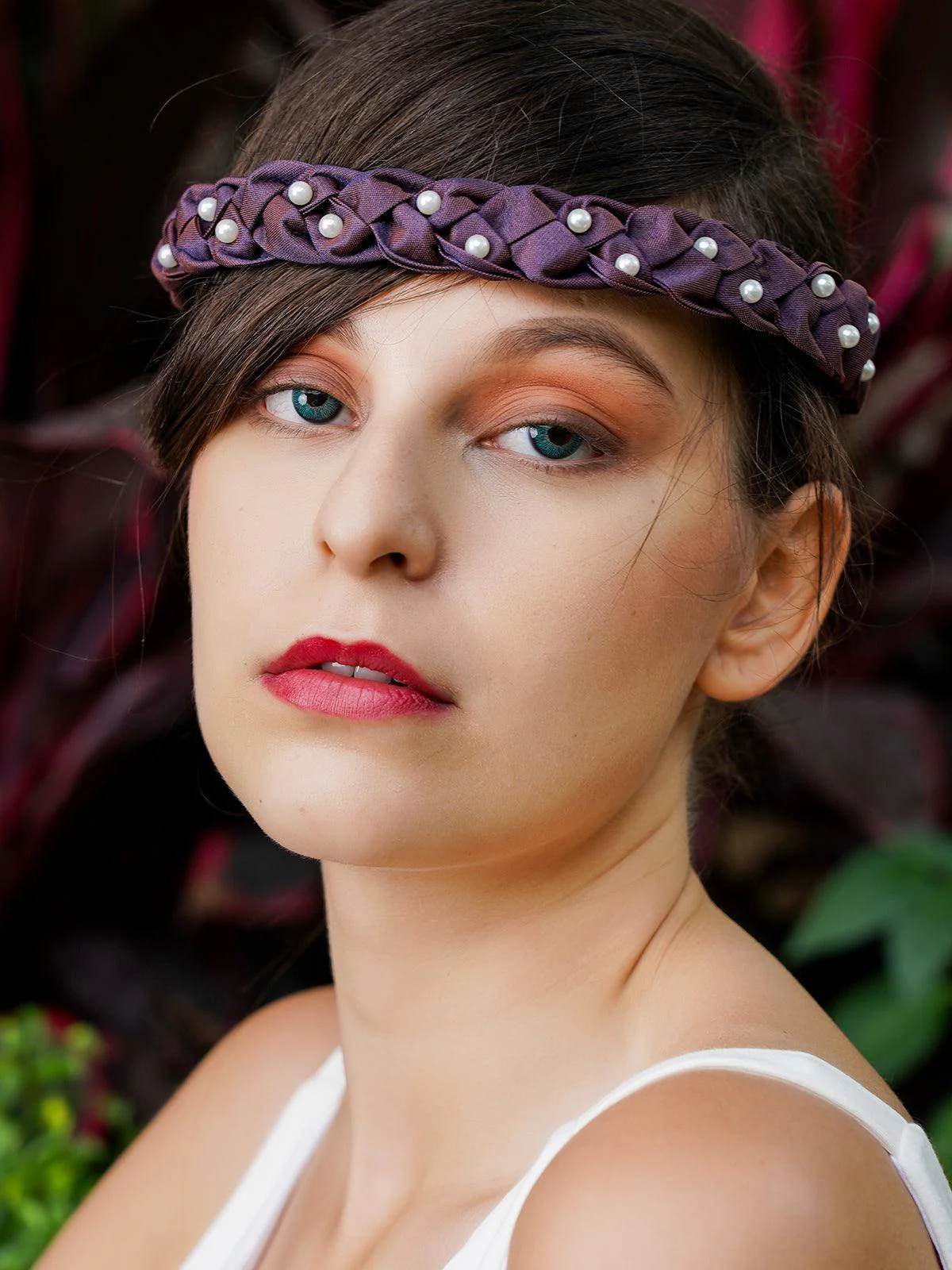 Odette Women Purple Pleated Trending Hair Band