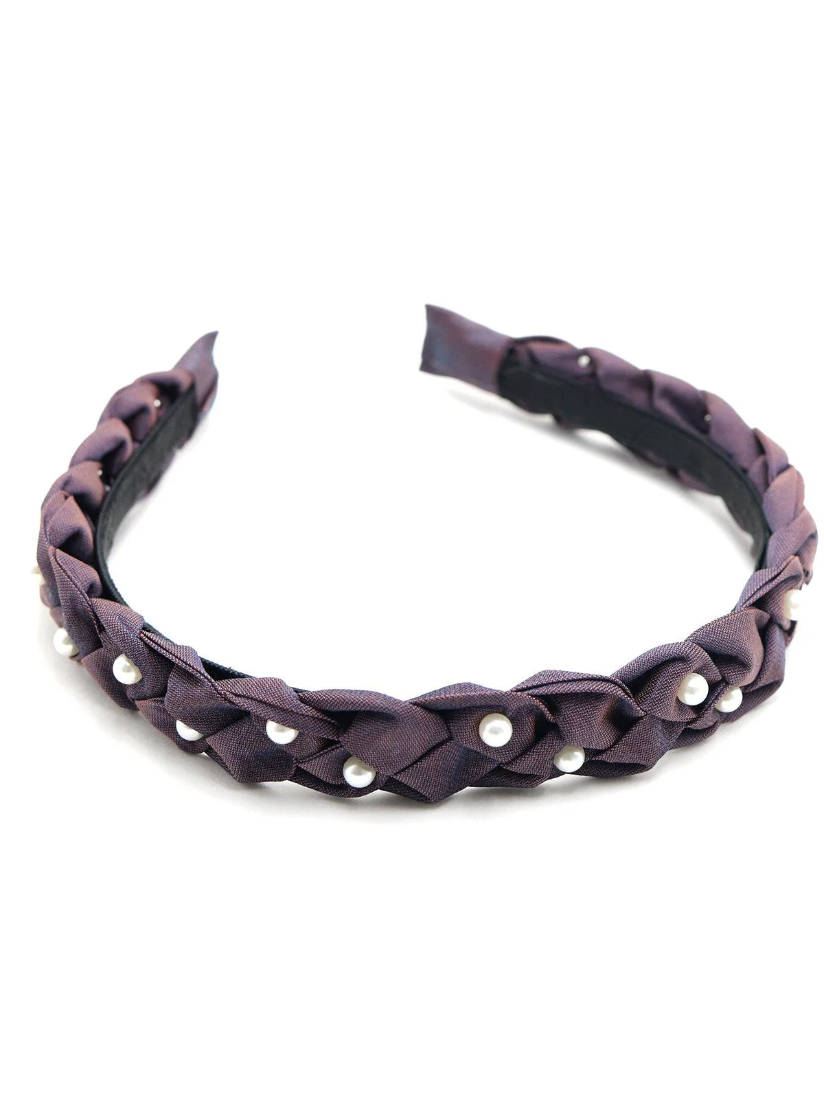 Odette Women Purple Pleated Trending Hair Band - Image 4
