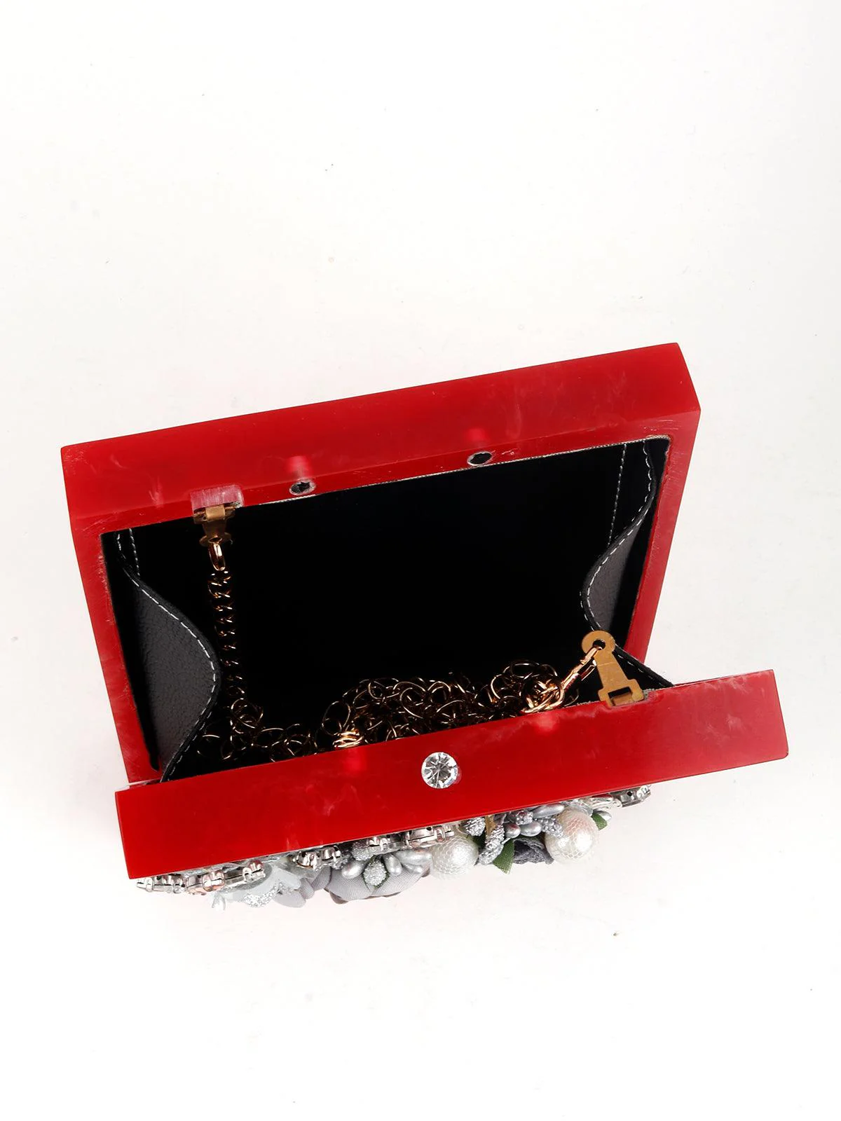 Odette Women Red Resin Statement Clutch - Image 4