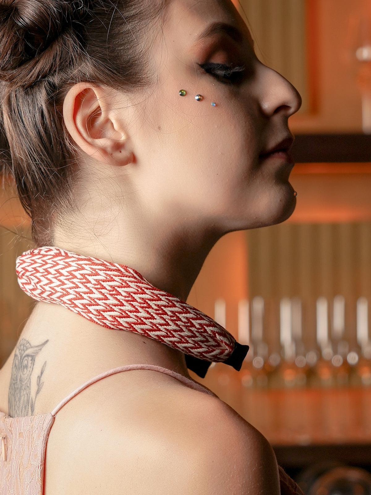 Odette Women Red -White Attractive Hair Band - Image 2