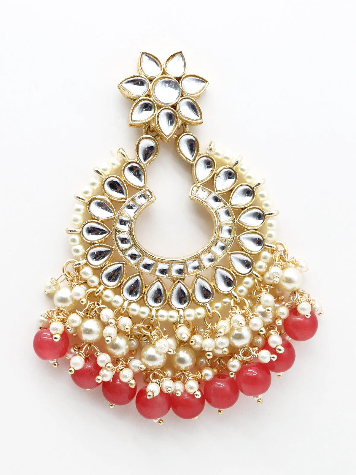 Odette Women Rich Pot Shape Kundan Pearl Earrings - Image 3