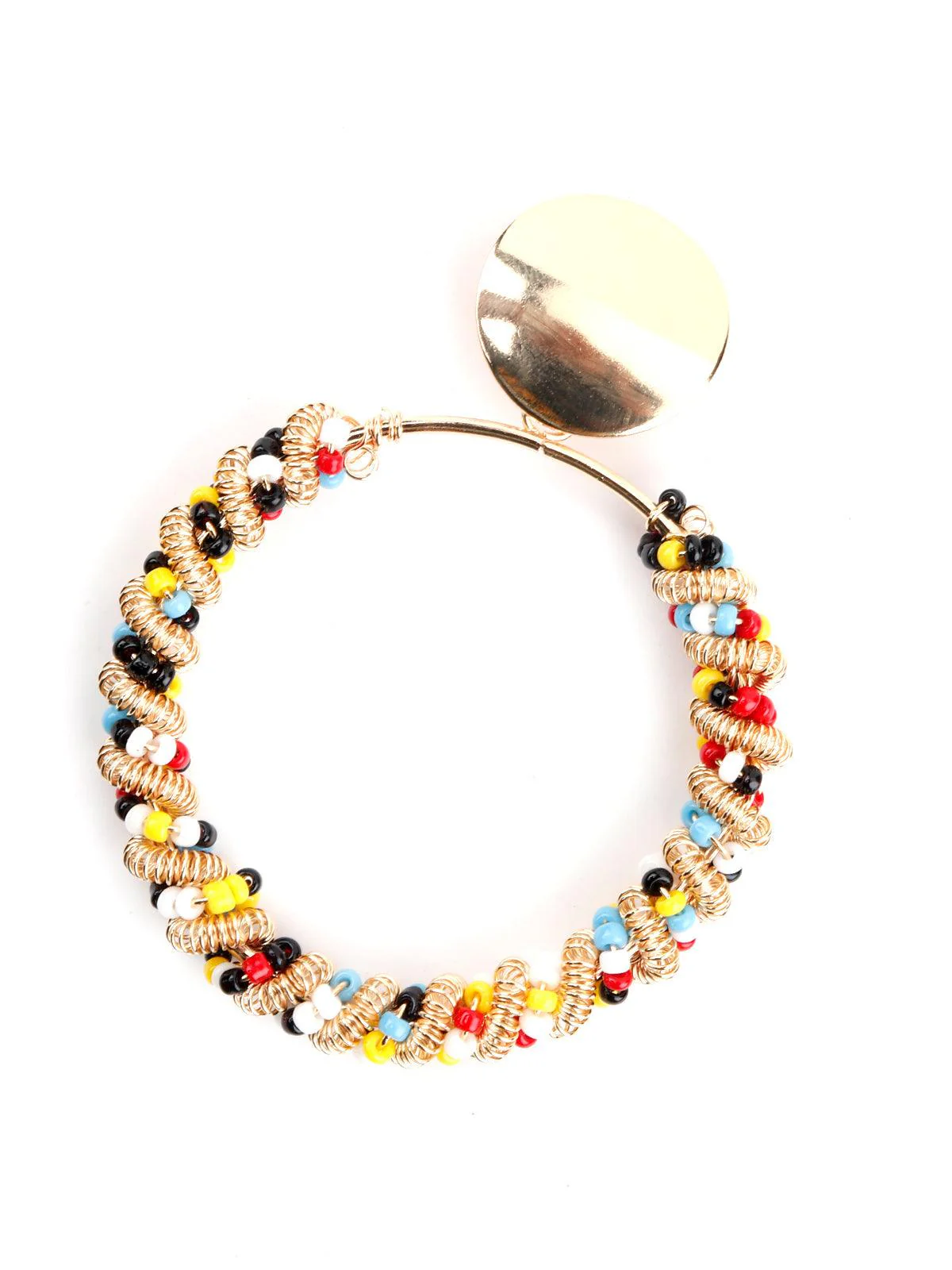 Odette Women Round Multicolor Beaded Dangle Earrings - Image 4