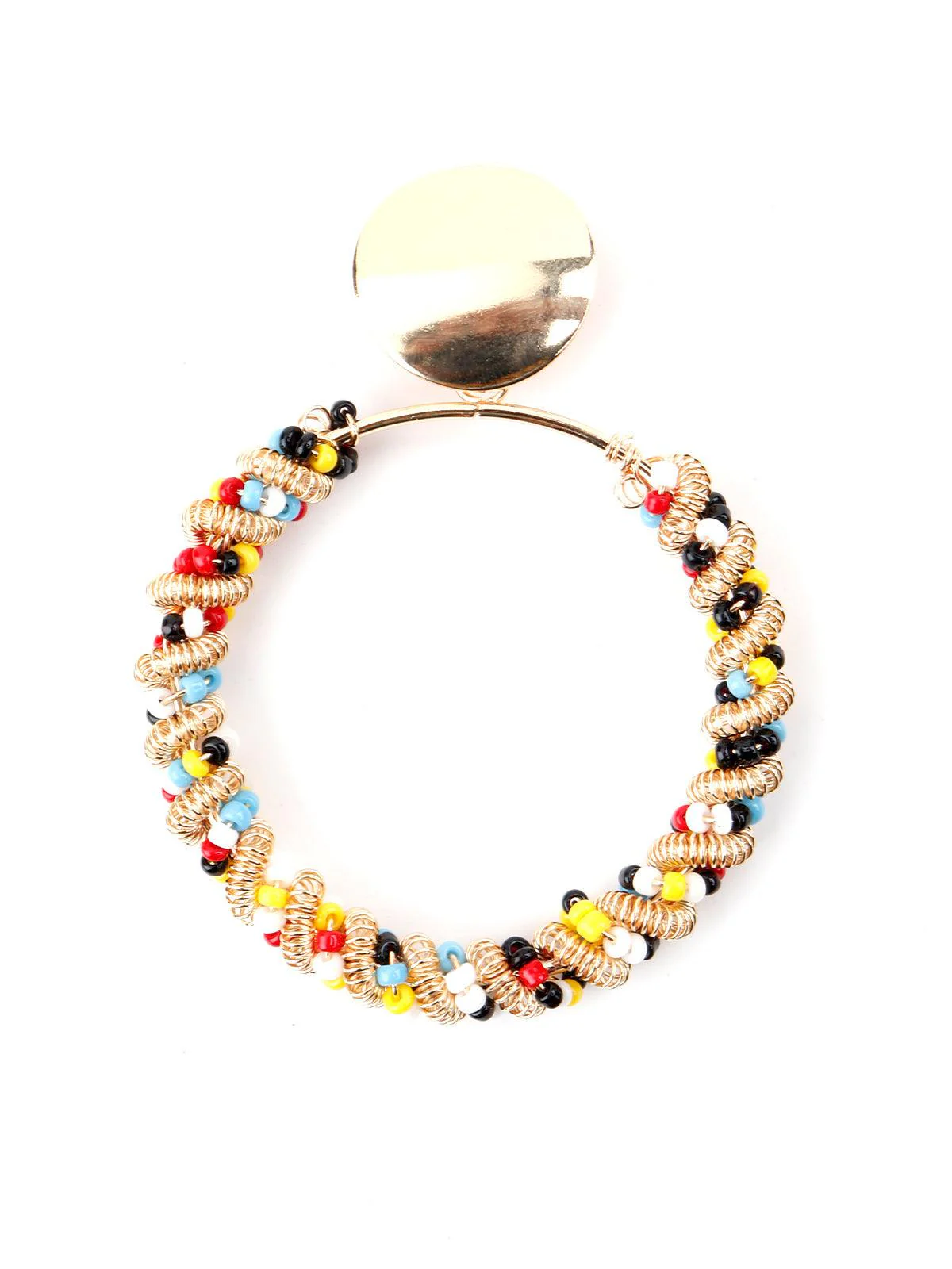 Odette Women Round Multicolor Beaded Dangle Earrings - Image 5