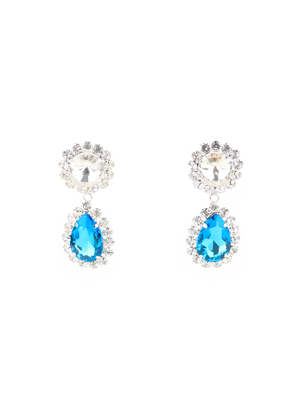 Odette Women Stunning White And Blue Drop Earrings