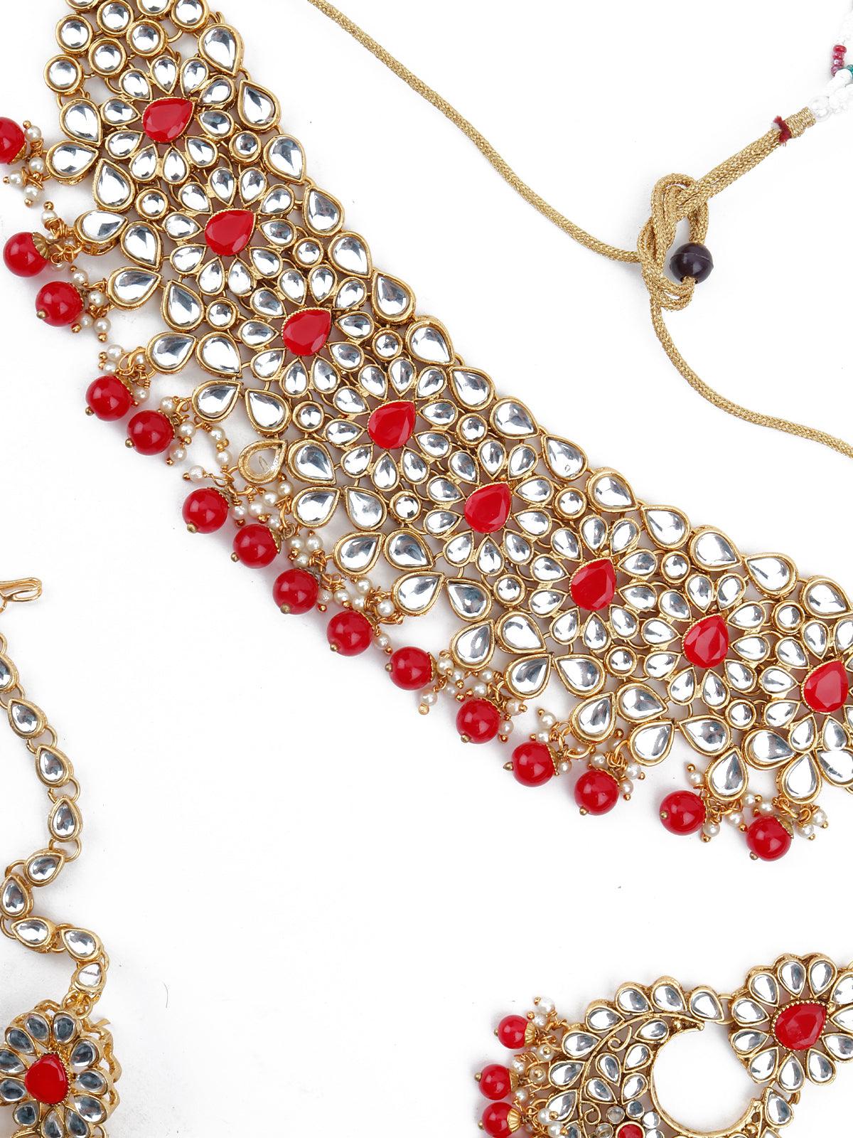 Odette Women Supple Kundan-Onyx Choker Set! - Image 5