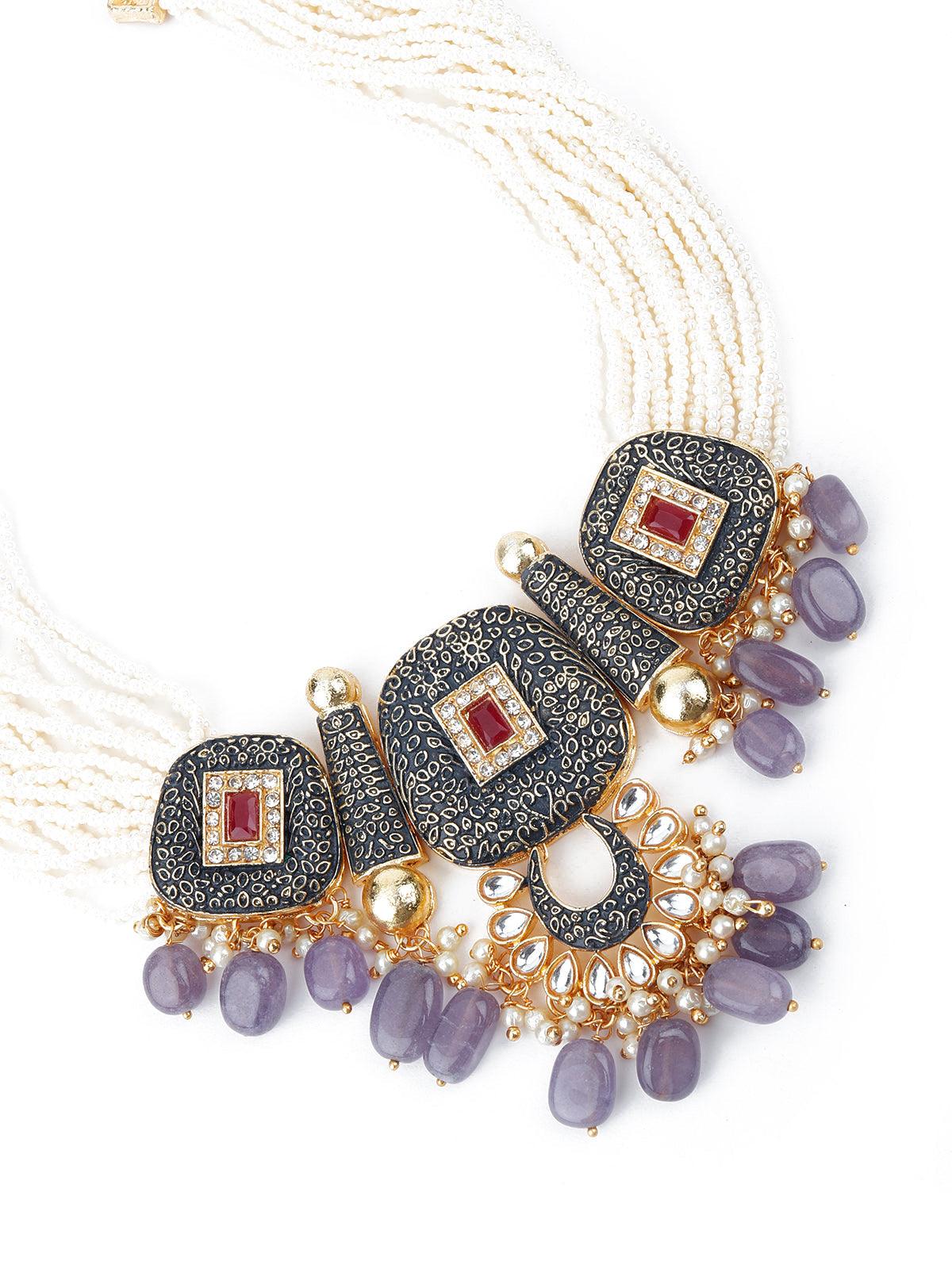 Odette Women Traditional Multi-Strand Pearl Necklace Set - Image 4